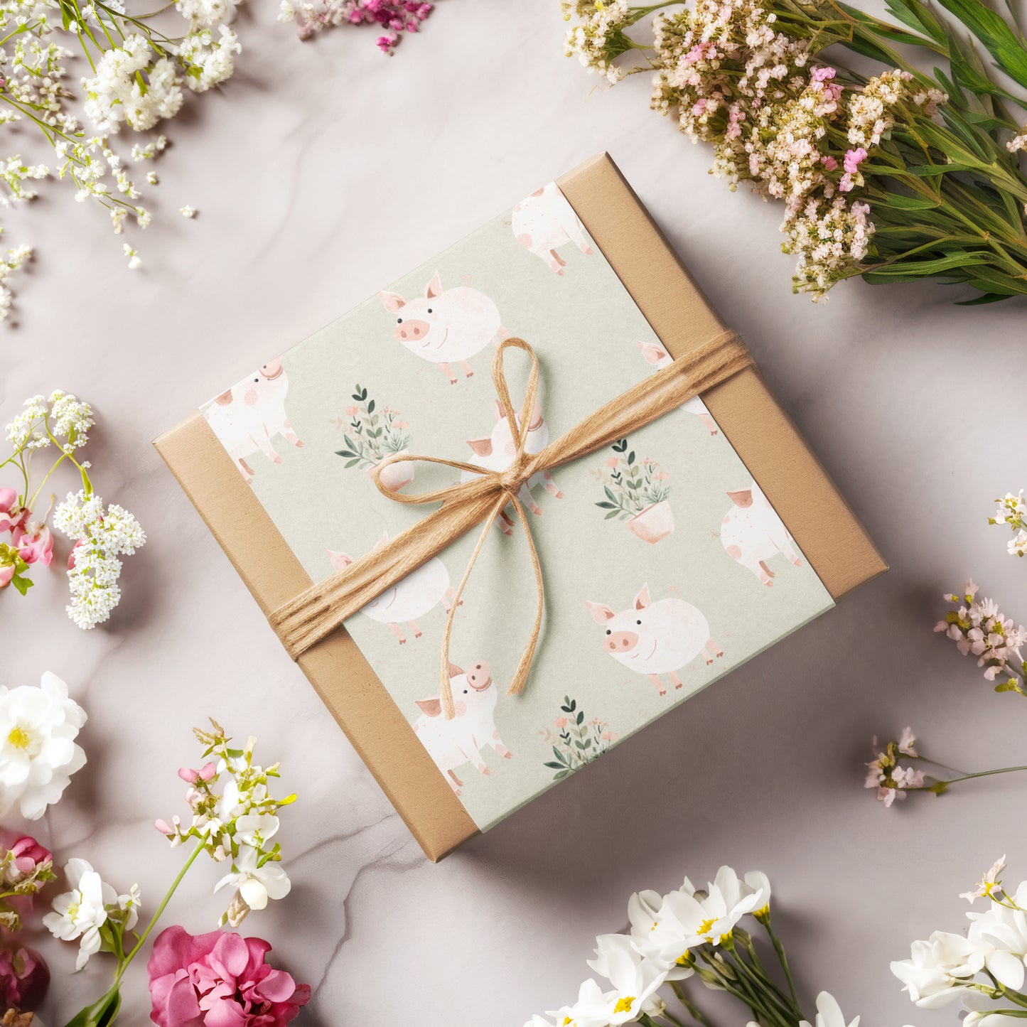 Whimsical Pig Gift Wrapping Paper