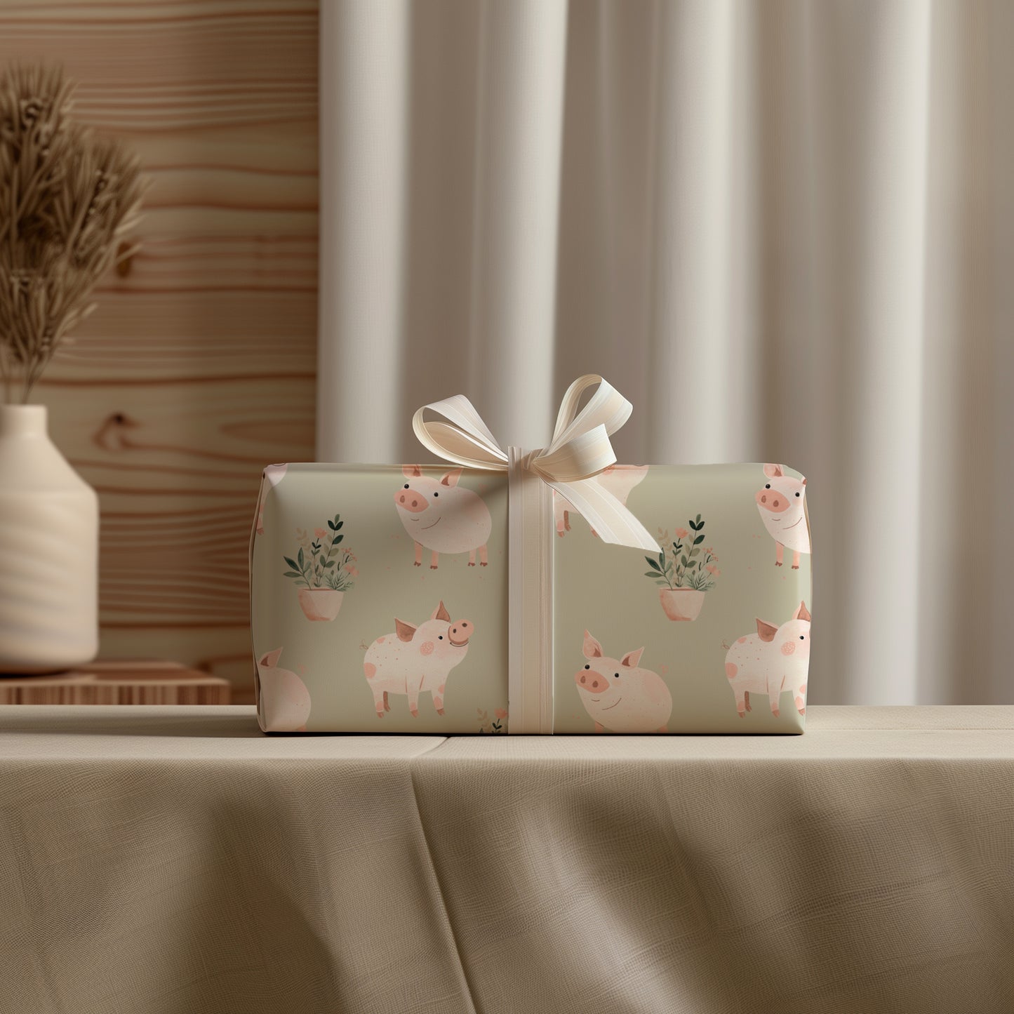 Whimsical Pig Gift Wrapping Paper