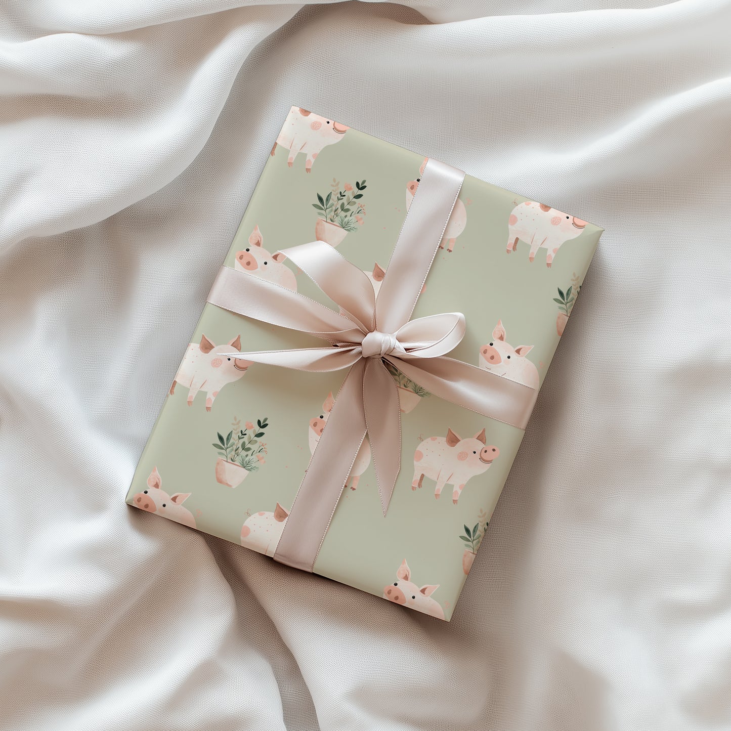 Whimsical Pig Gift Wrapping Paper