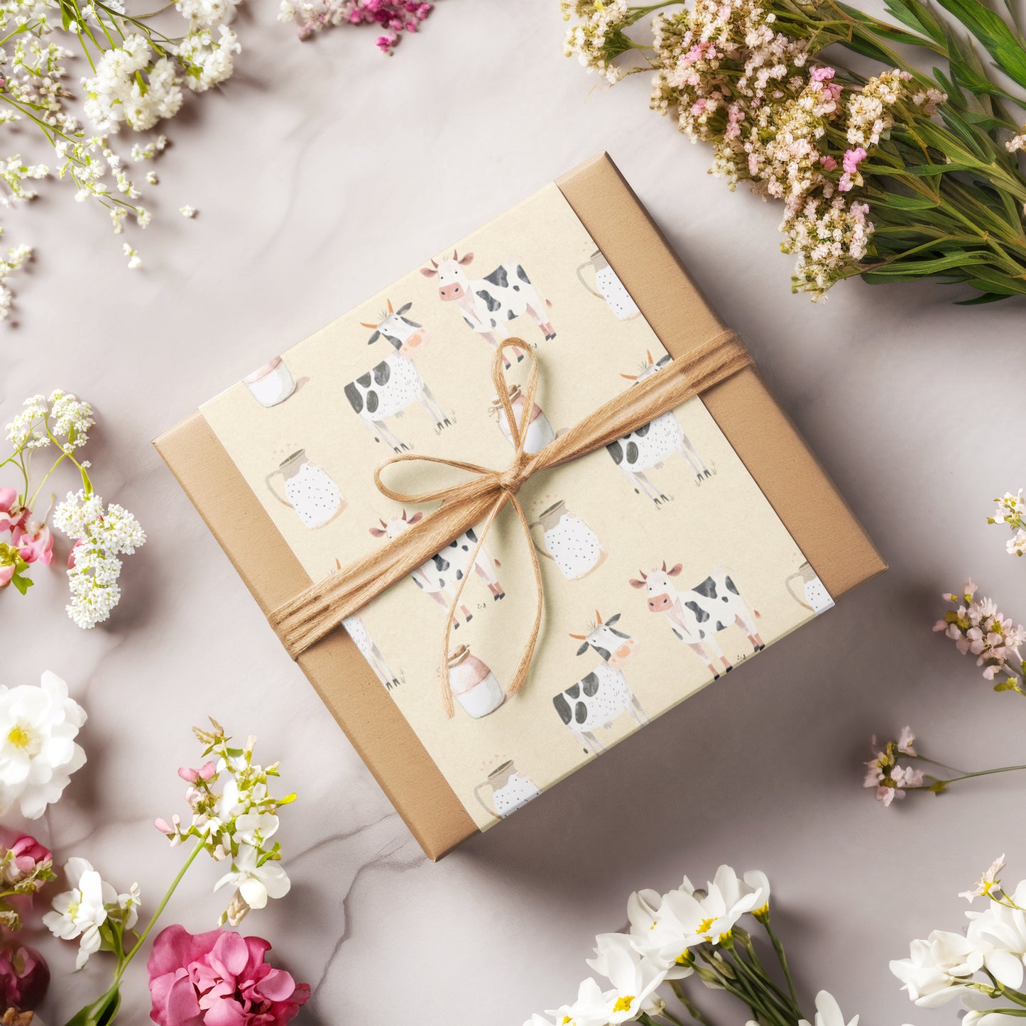 Whimsical Cow Gift Wrapping Paper
