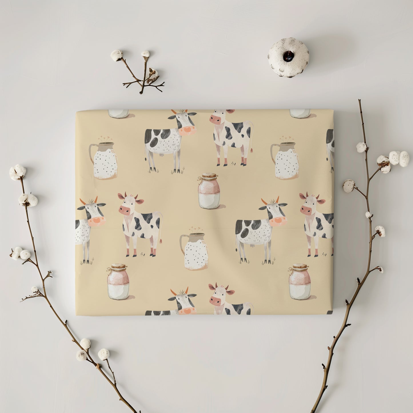 Whimsical Cow Gift Wrapping Paper