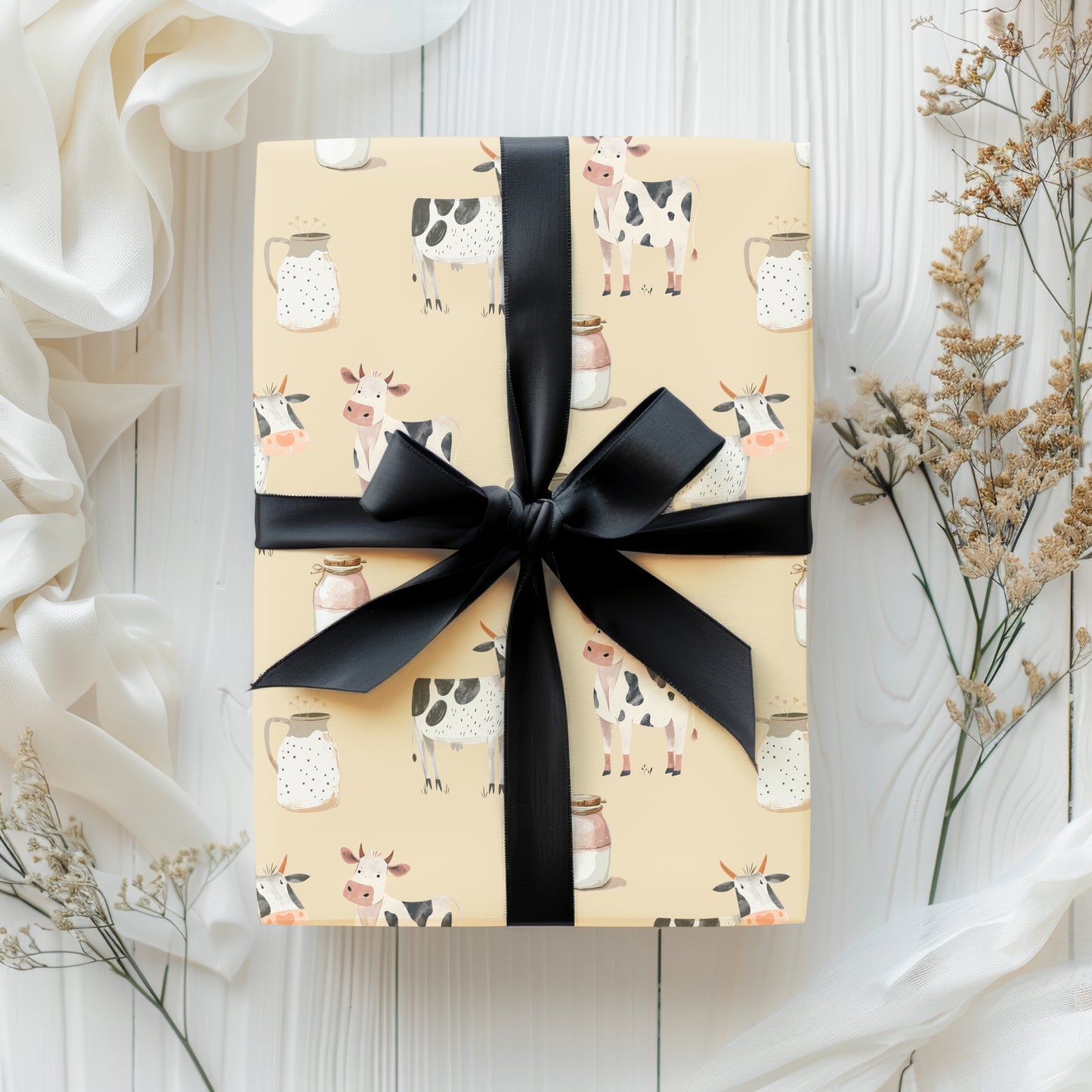 Whimsical Cow Gift Wrapping Paper