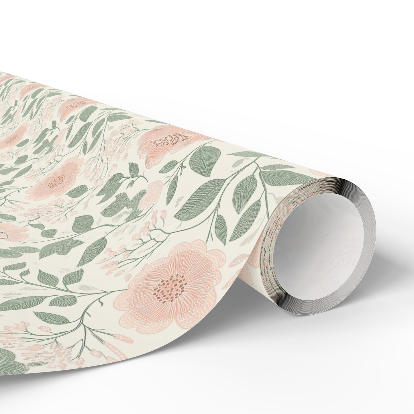 Charming Blush and Mint Floral Wrapping Paper, Gift Wrapping Paper for All Occasions, Birthday, Holiday, Special Events