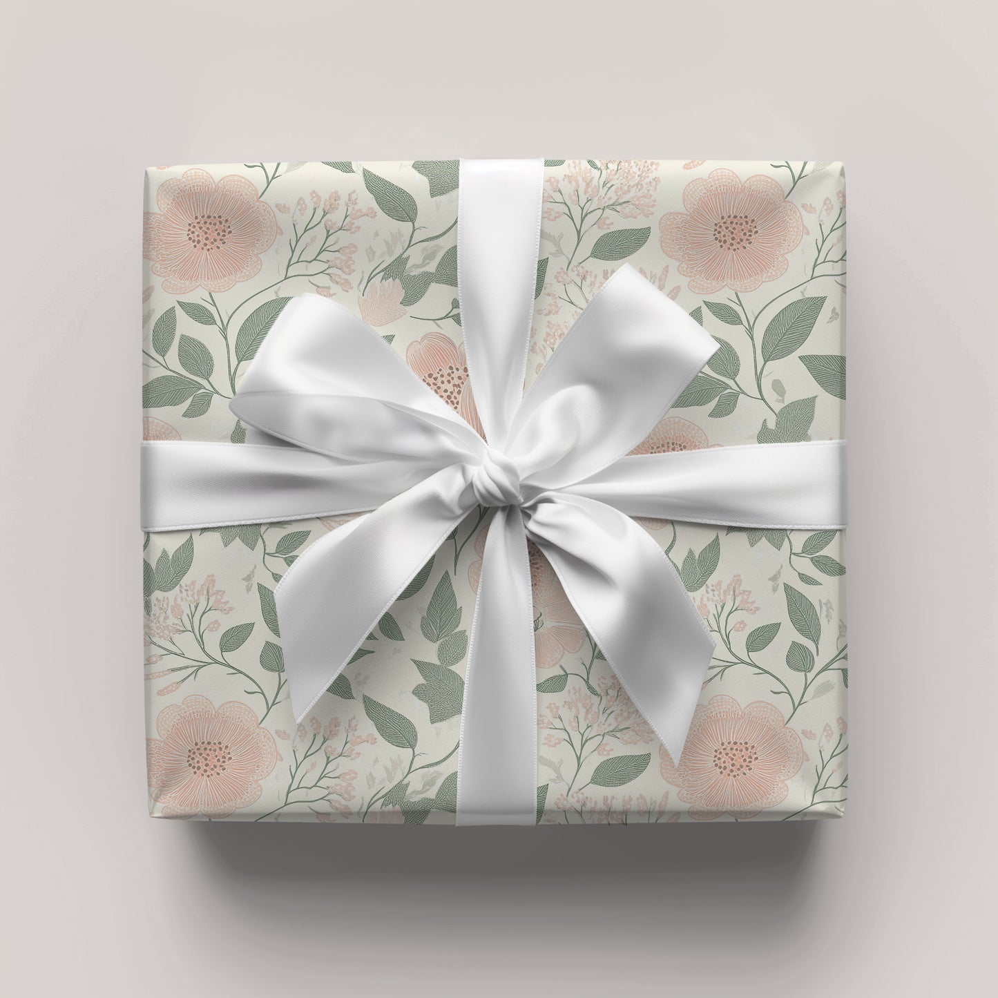 Charming Blush and Mint Floral Wrapping Paper, Gift Wrapping Paper for All Occasions, Birthday, Holiday, Special Events