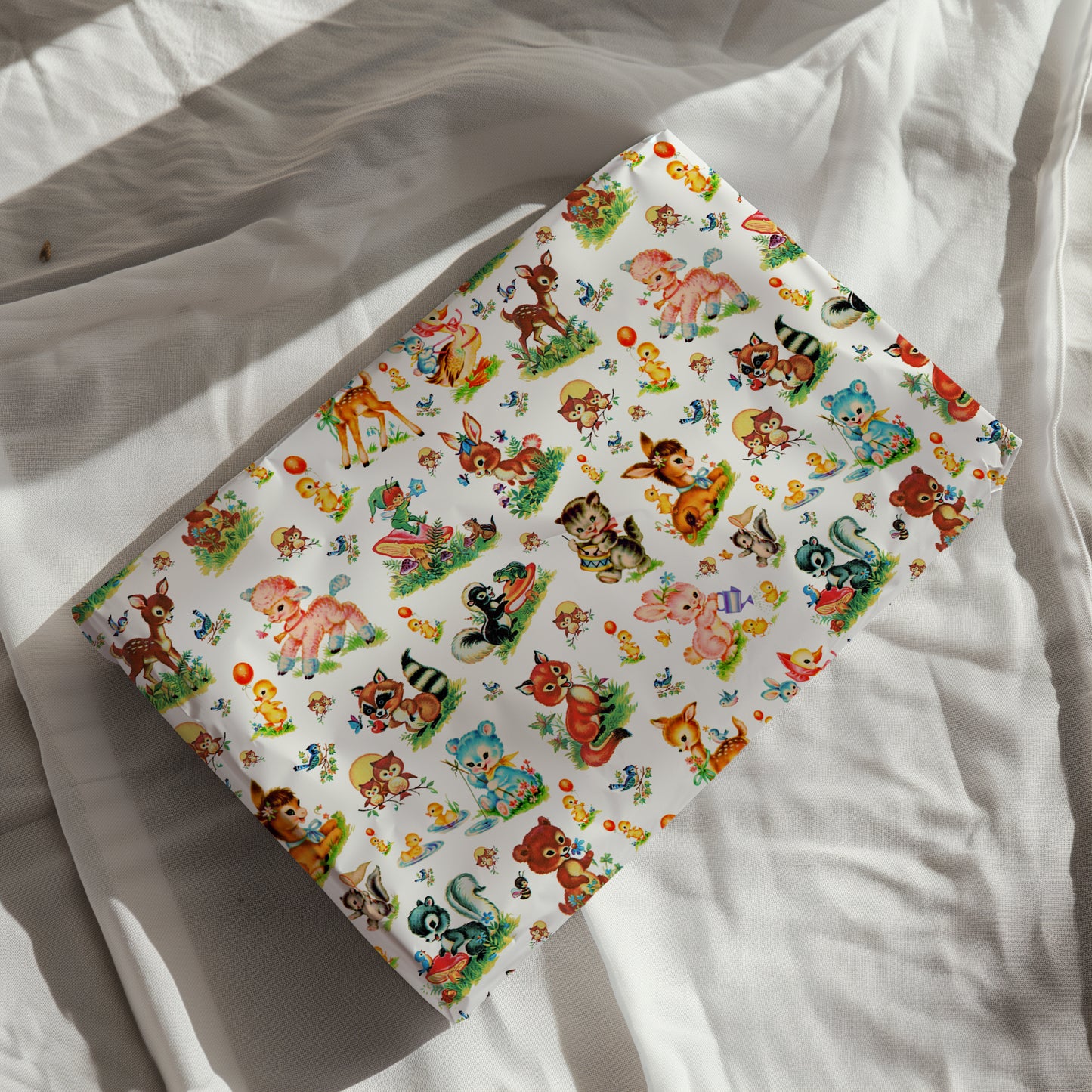 Vintage Storybook Animal Characters Gift Wrapping Paper - Retro Baby Shower - Birthday - Springtime - Nostalgic Gift Wrap - Kids Party