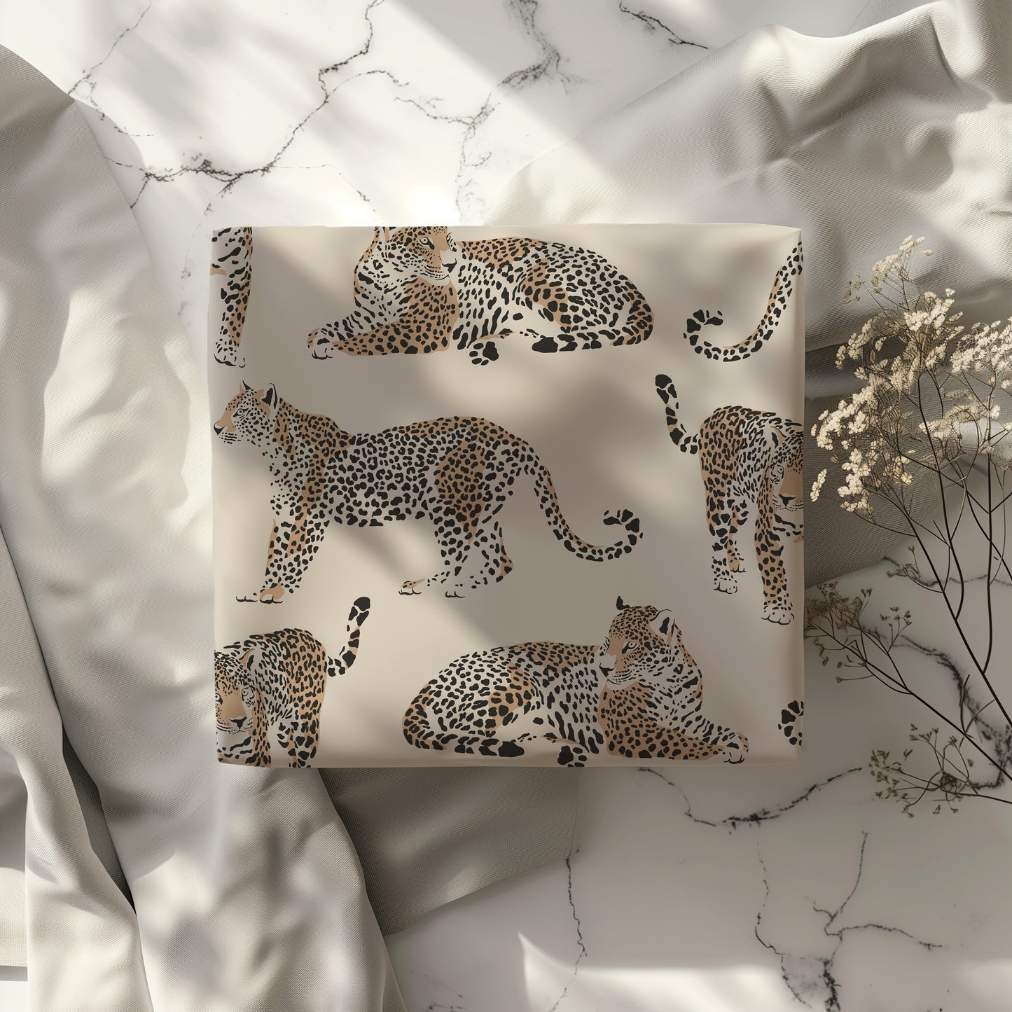 Leopard Beige Minimalist Gift Wrapping Paper - Birthday - Boho Abstract Aesthetic - Vintage Animal - Birthday - Christmas - Bridal Shower