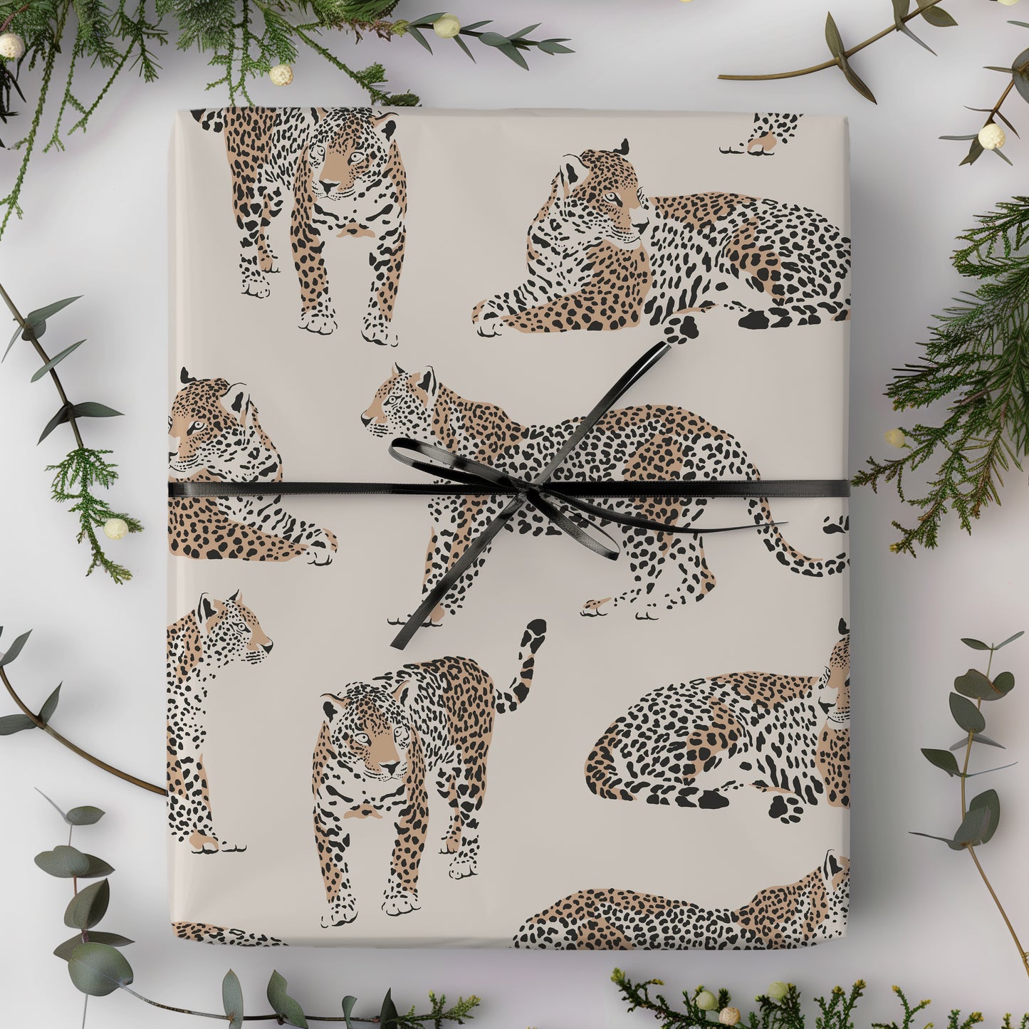 Leopard Beige Minimalist Gift Wrapping Paper - Birthday - Boho Abstract Aesthetic - Vintage Animal - Birthday - Christmas - Bridal Shower