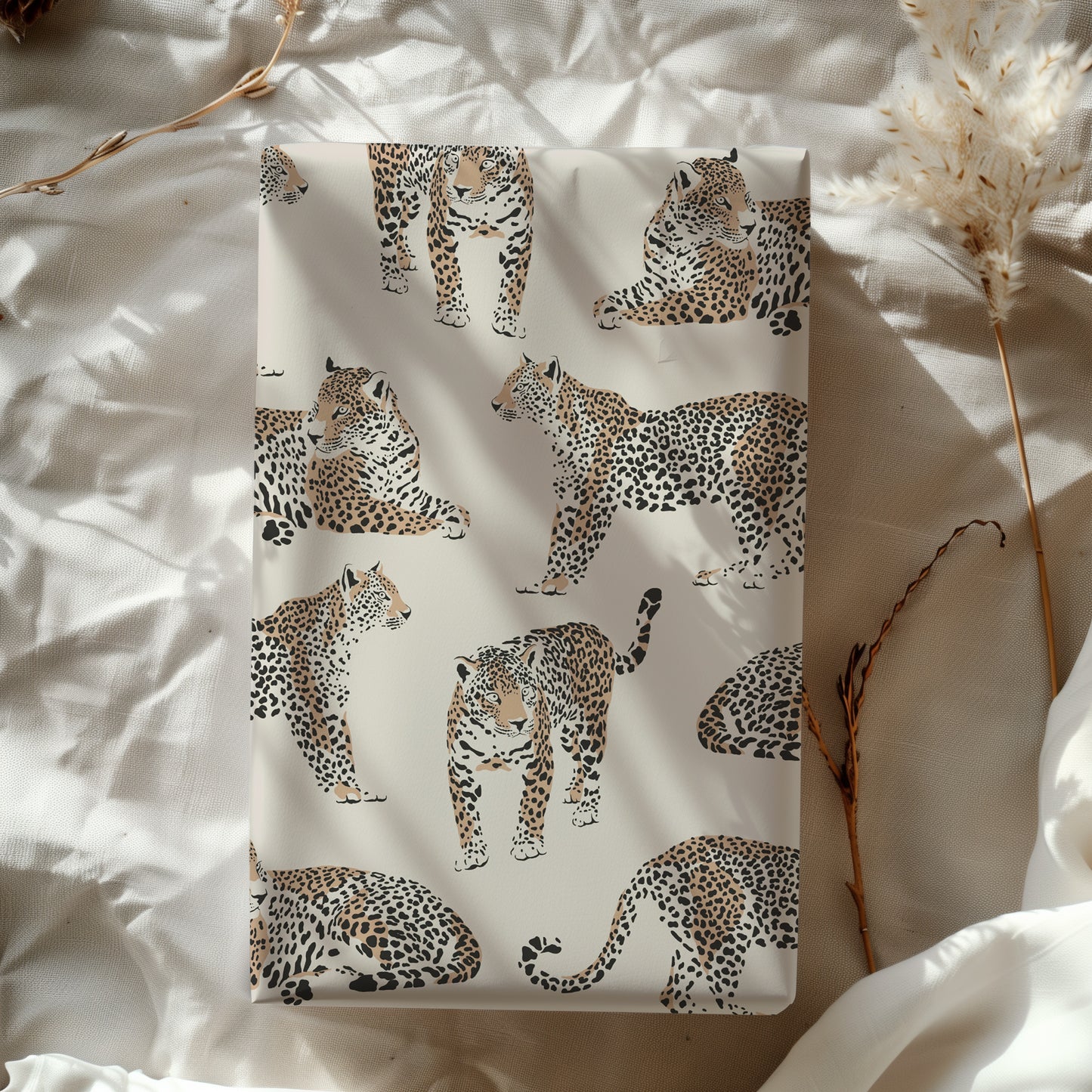 Leopard Beige Minimalist Gift Wrapping Paper - Birthday - Boho Abstract Aesthetic - Vintage Animal - Birthday - Christmas - Bridal Shower