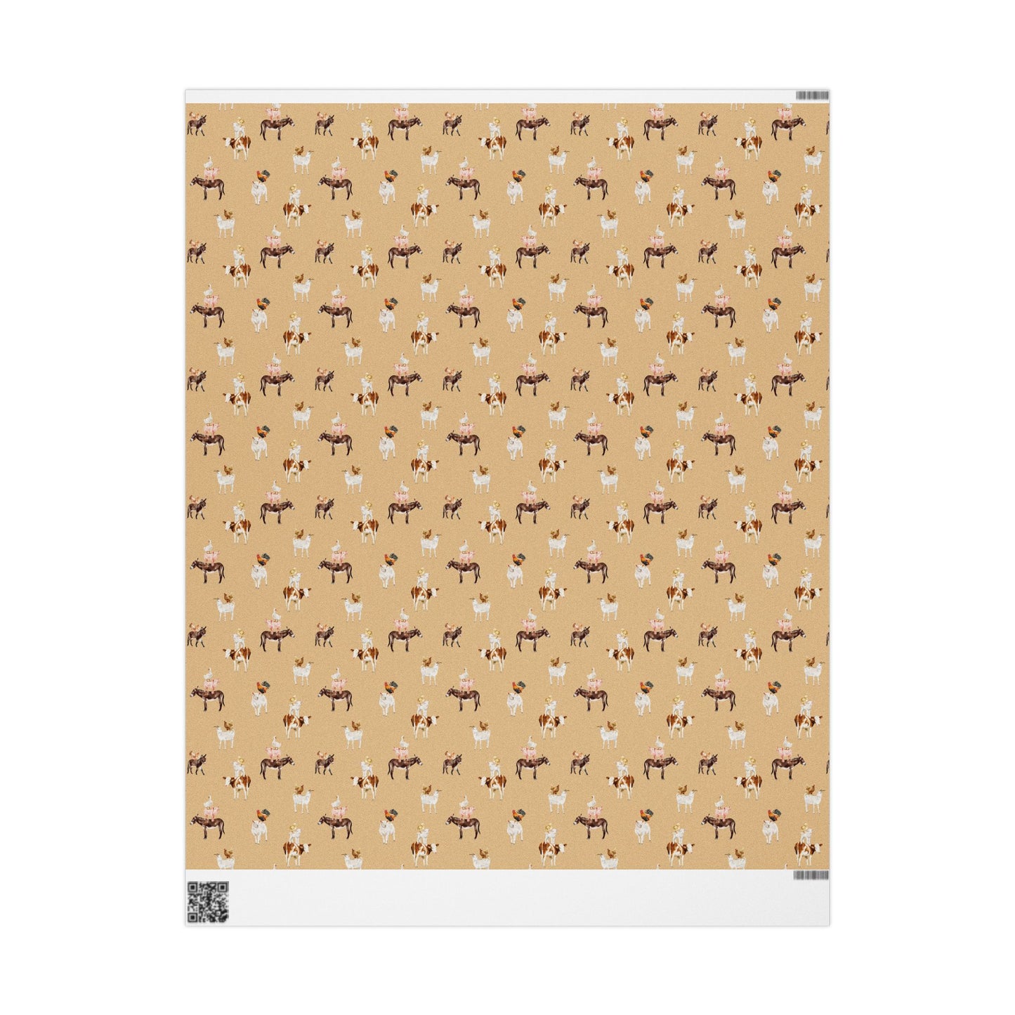 Minimalist Neutral Farm Animal Gift Wrapping Paper - Birthday - Baby Shower Gift - Abstract - Unique Adorable - Boho - Cow Chicken Donkey