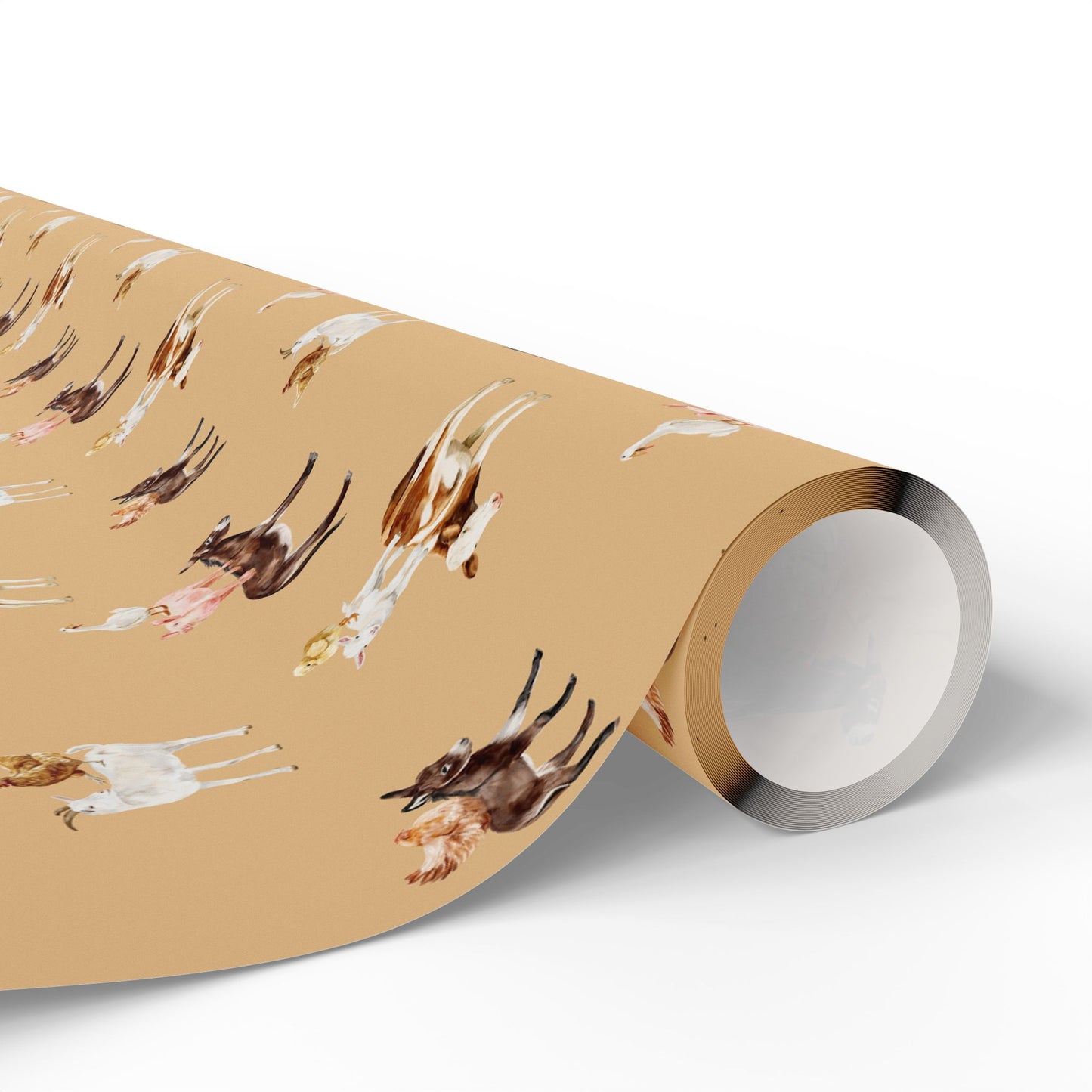 Minimalist Neutral Farm Animal Gift Wrapping Paper - Birthday - Baby Shower Gift - Abstract - Unique Adorable - Boho - Cow Chicken Donkey
