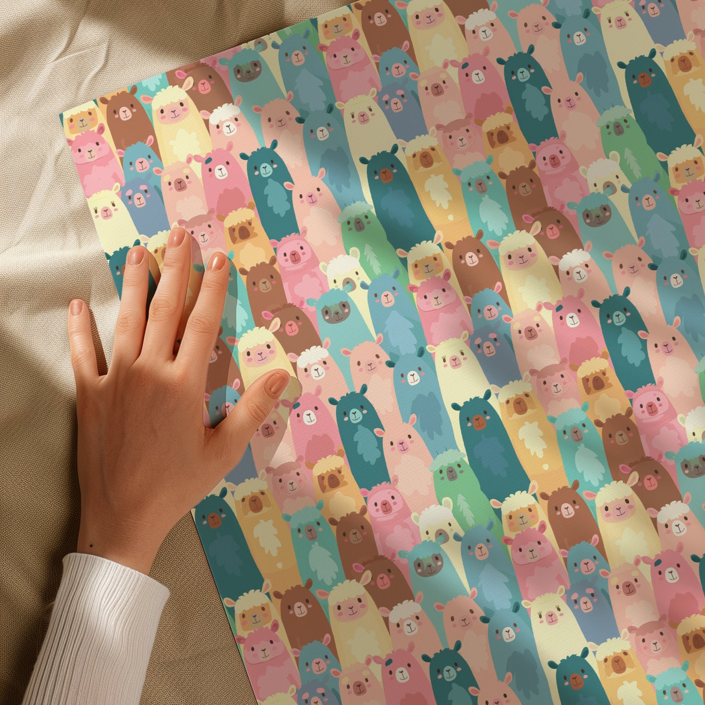 Colorful Cute Cartoon Llama Gift Wrapping Paper - Birthday - Baby Shower Gift - Abstract - Unique Adorable
