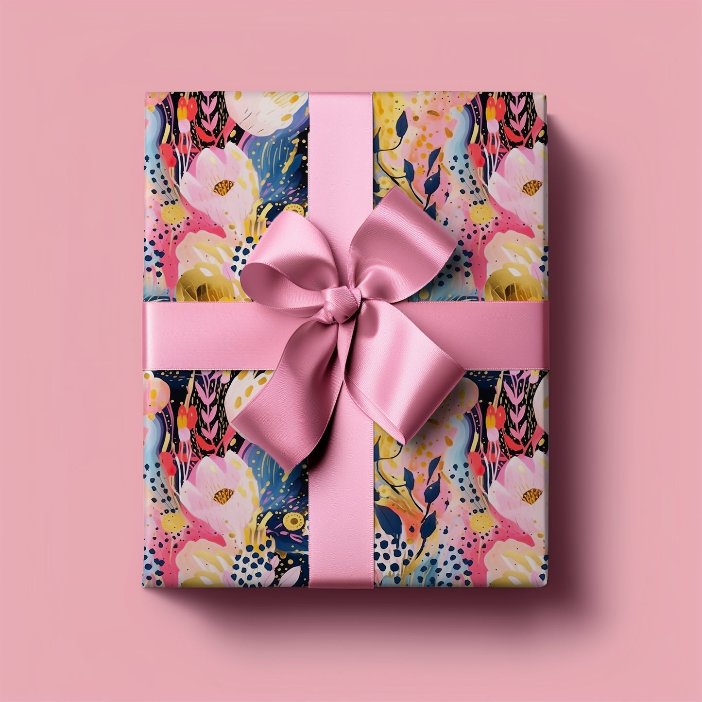 Vibrant Colorful Artistic Abstract Floral Gift Wrapping Paper - Boho Aesthetic - Bridal Shower - Birthday Gift - Alternative Gift Wrap