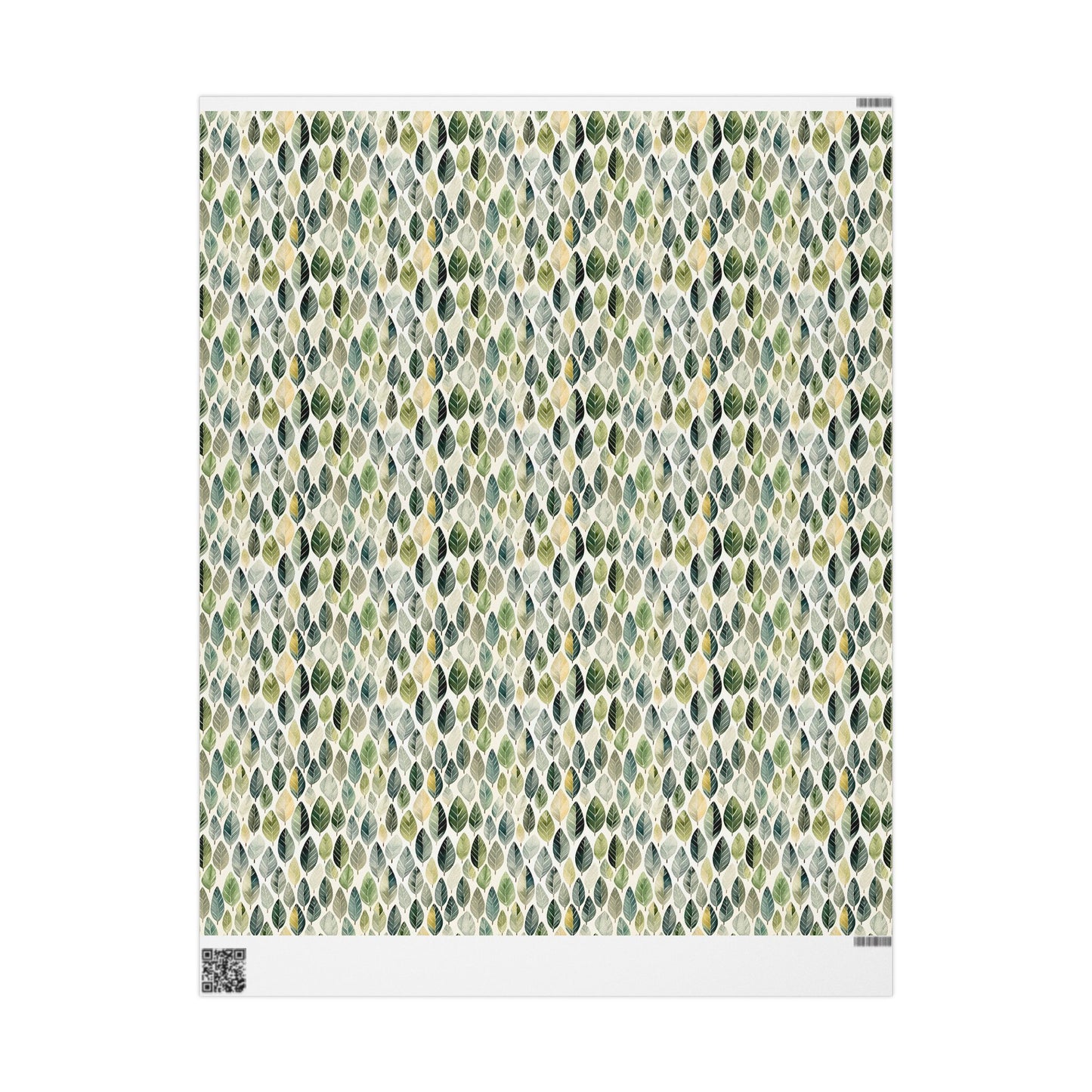 Whimsical Green Leaf Pattern Gift Wrapping Paper Roll - Gift Wrap for All Occasions, Birthday, Wedding, Holiday, Baby Shower, Bridal Shower