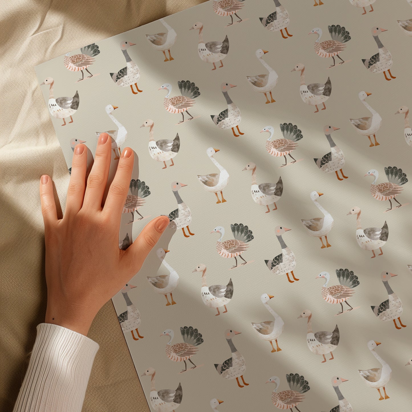 Whimsical Turkey and Duck Neutral Gift Wrapping Paper - Gift Wrap, Baby Shower Gift Paper, Holiday Gift Wrap, Birthday Wrap, Kids Gift