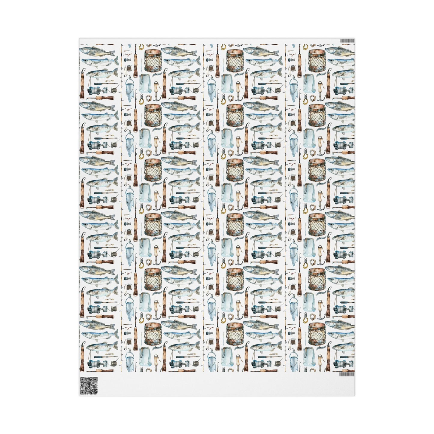 Fisherman Gift Wrapping Paper - Fishing Gift, Father's Day, Gift for Him, Americana Gift Wrap, Holiday Gift for Dad