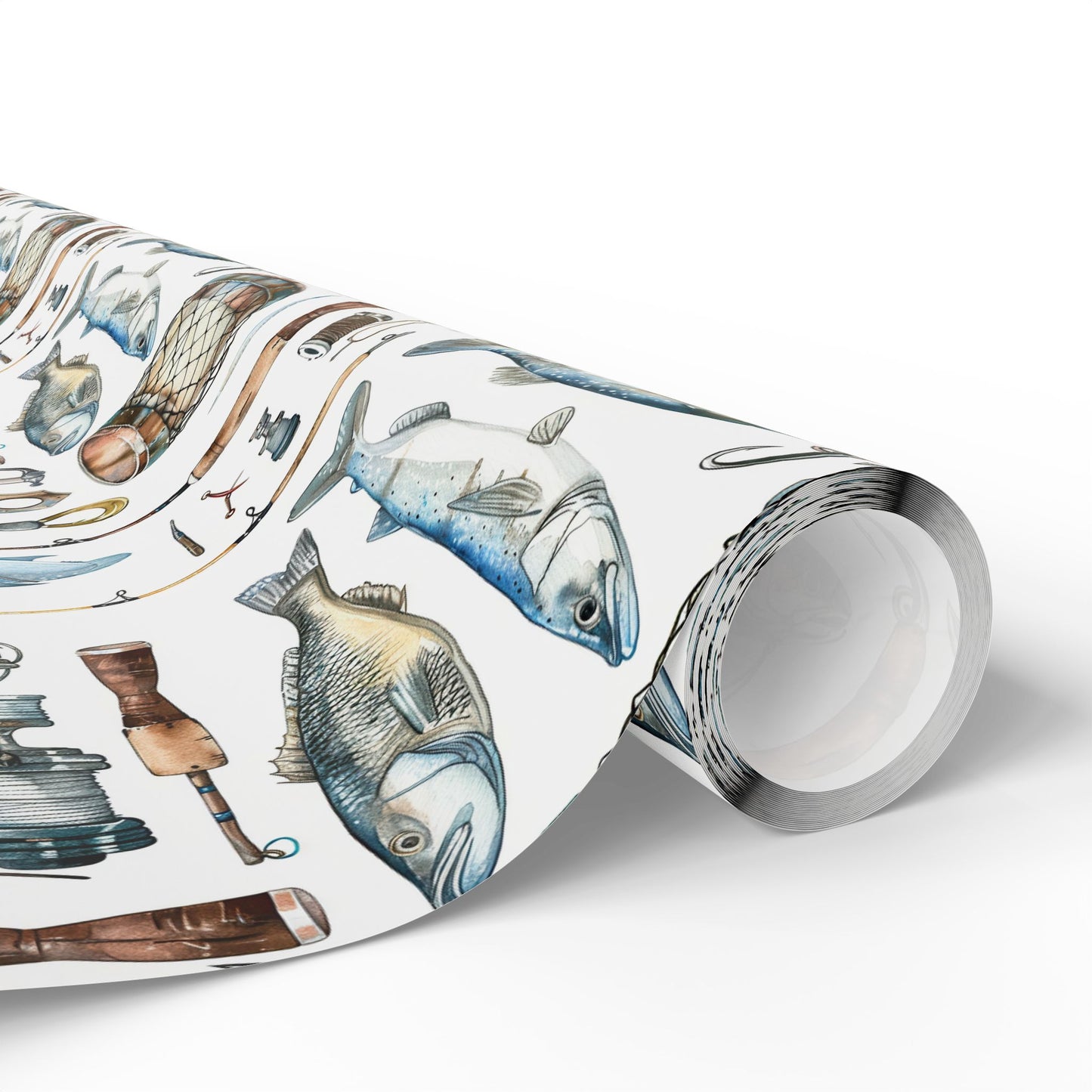 Fisherman Gift Wrapping Paper - Fishing Gift, Father's Day, Gift for Him, Americana Gift Wrap, Holiday Gift for Dad