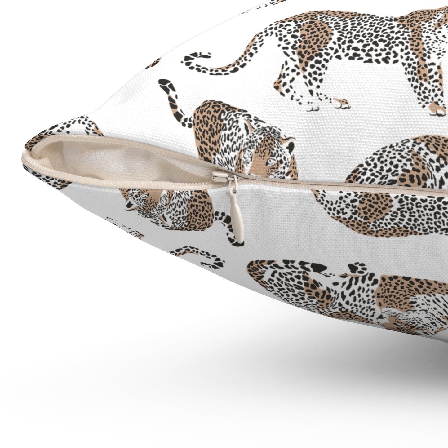 Minimalist Leopard Boho Abstract Square Throw Pillow - Chic Aesthetic - Cat Home Decor - Living Room Accessories