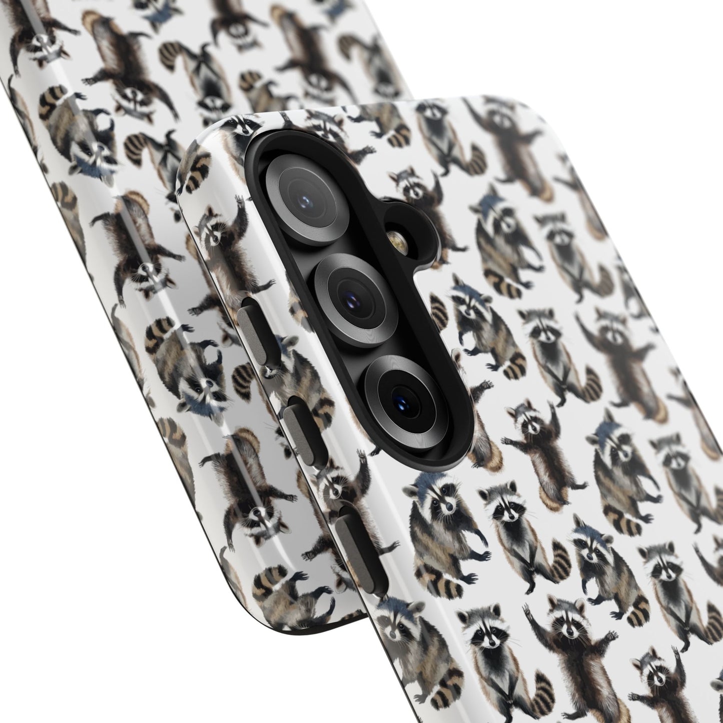 Silly Raccoon Print Tough Phone Case