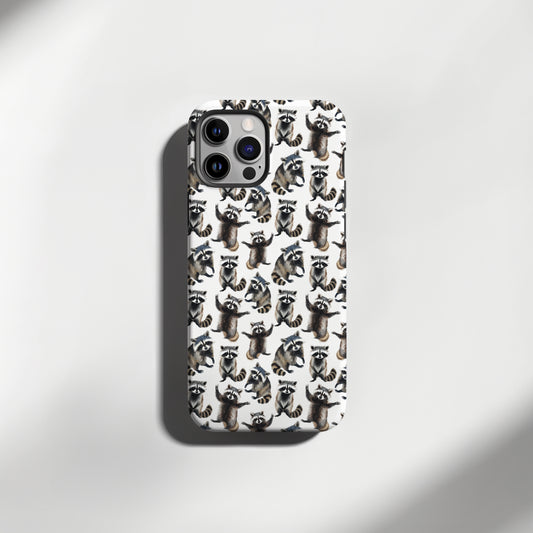 Silly Raccoon Print Tough Phone Case