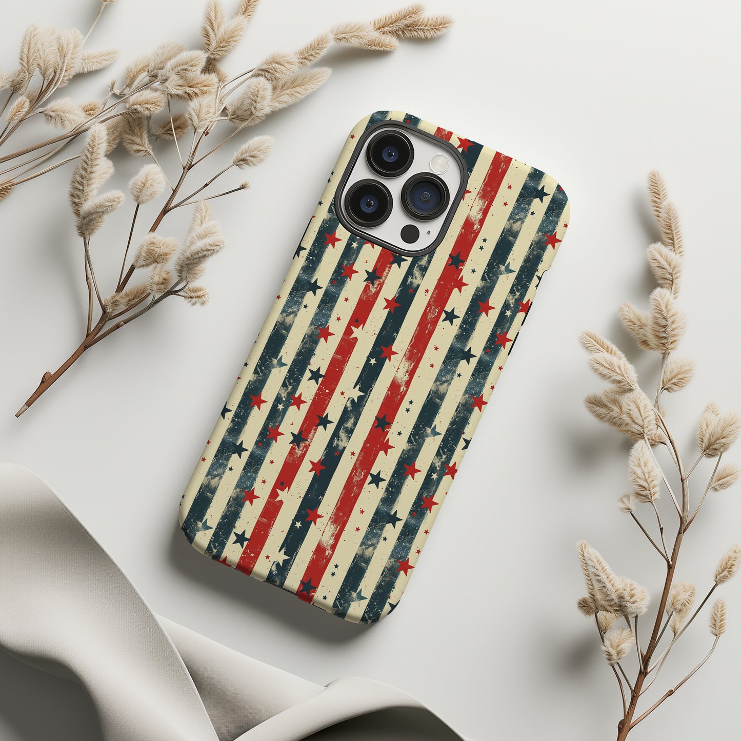 Stars and Stripes Vintage Style Distressed Tough Phone Case