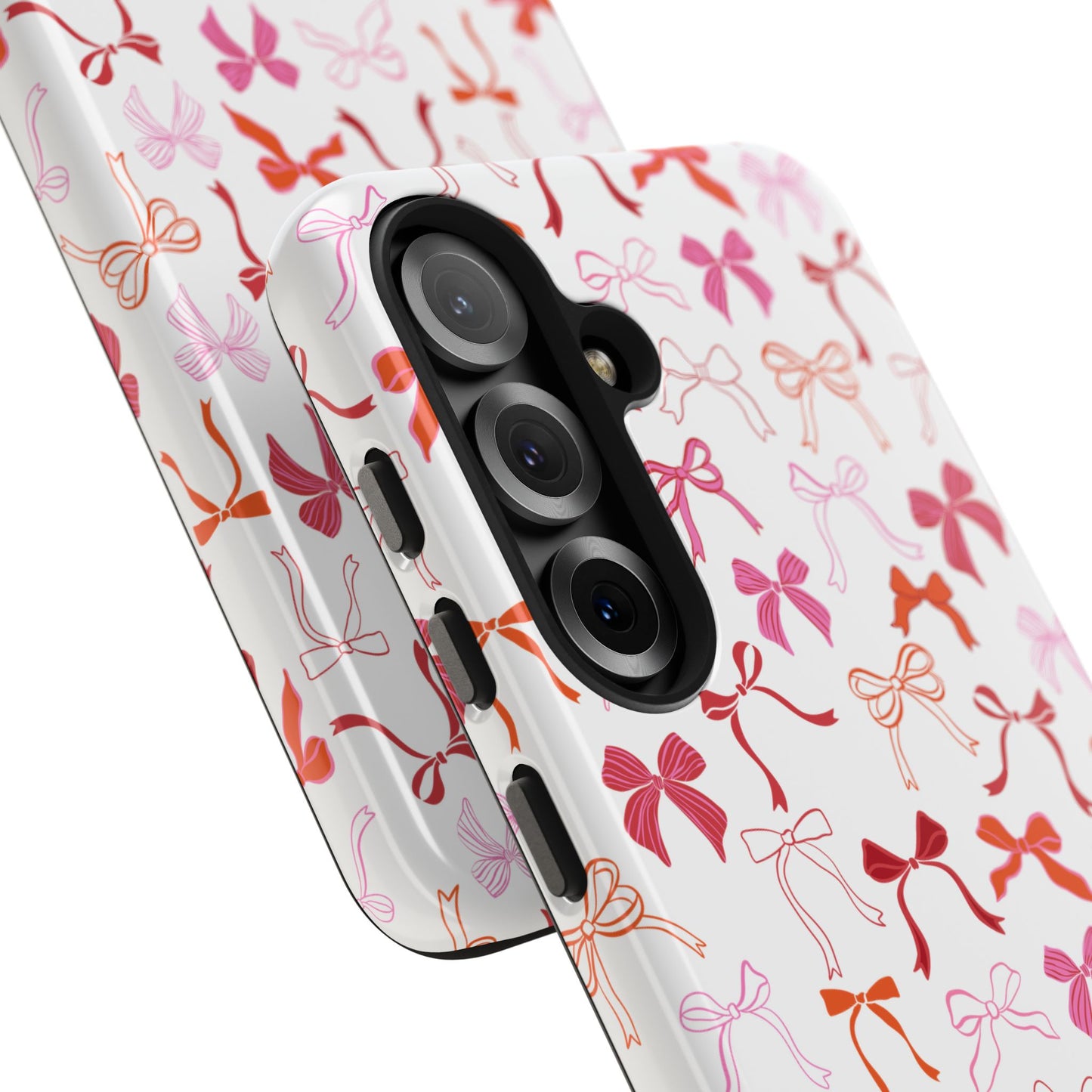 Coquette Whimsical Pink, Red, Orange Bow Design Tough Phone Case