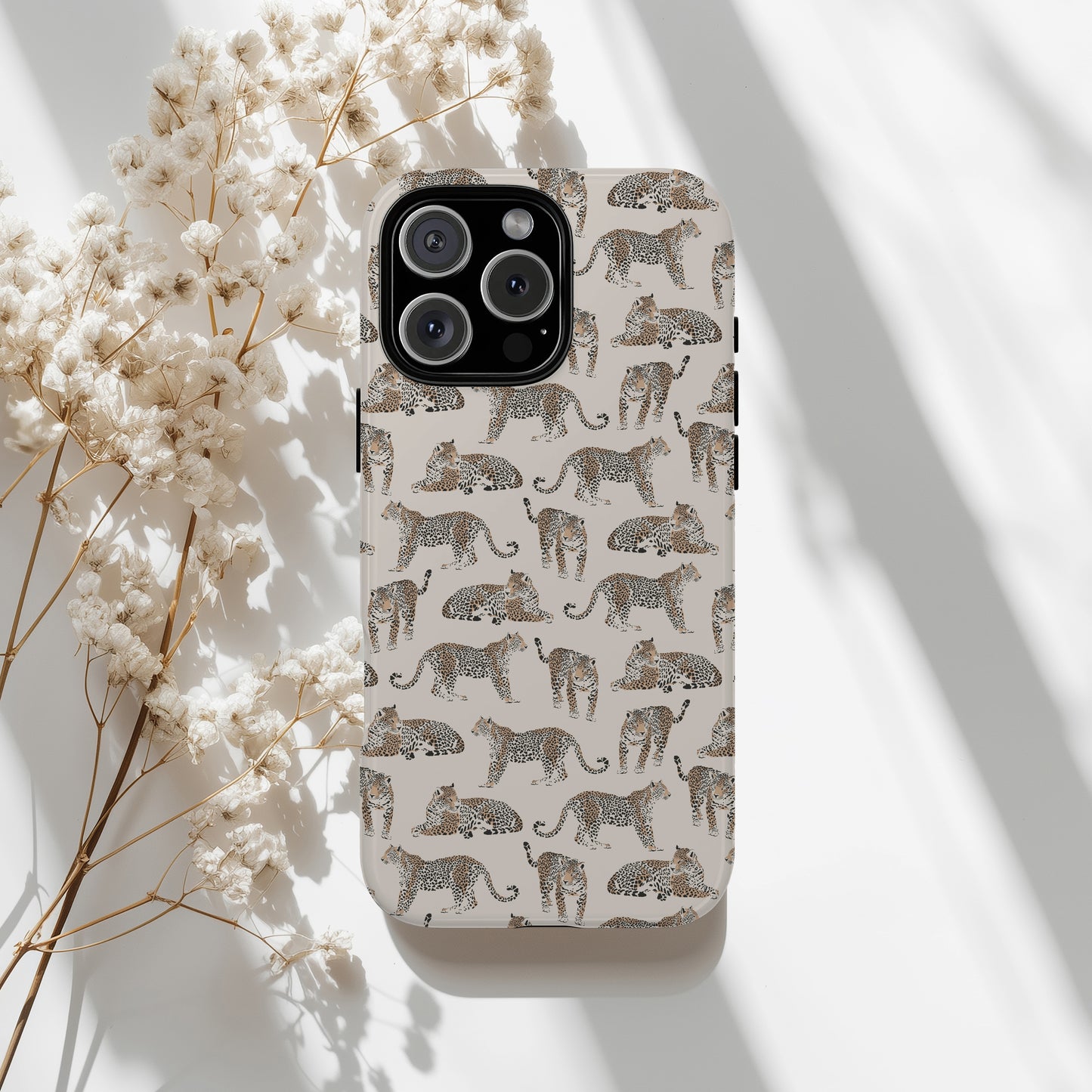 Minimalist Leopard Neutral Color Tough Phone Case