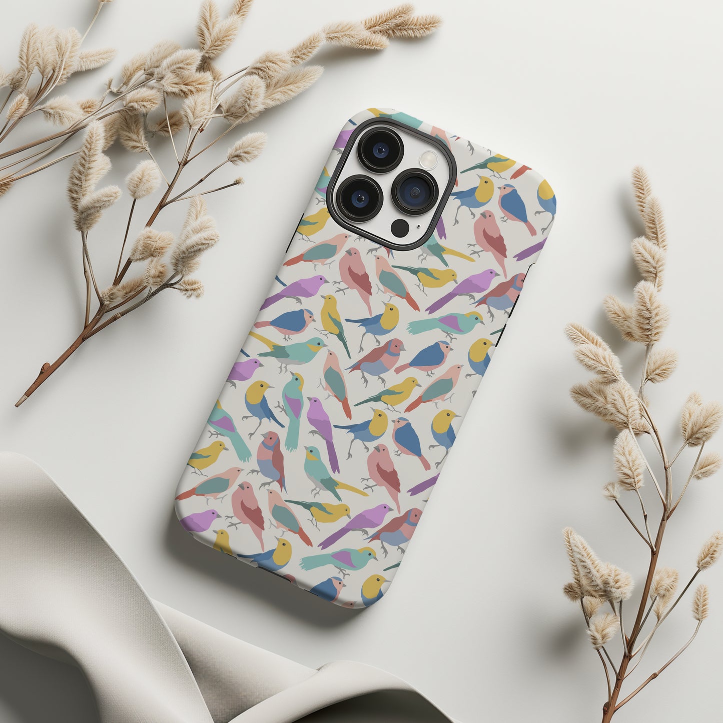 Birds of a Feather Colorful Abstract Design Tough Phone Case