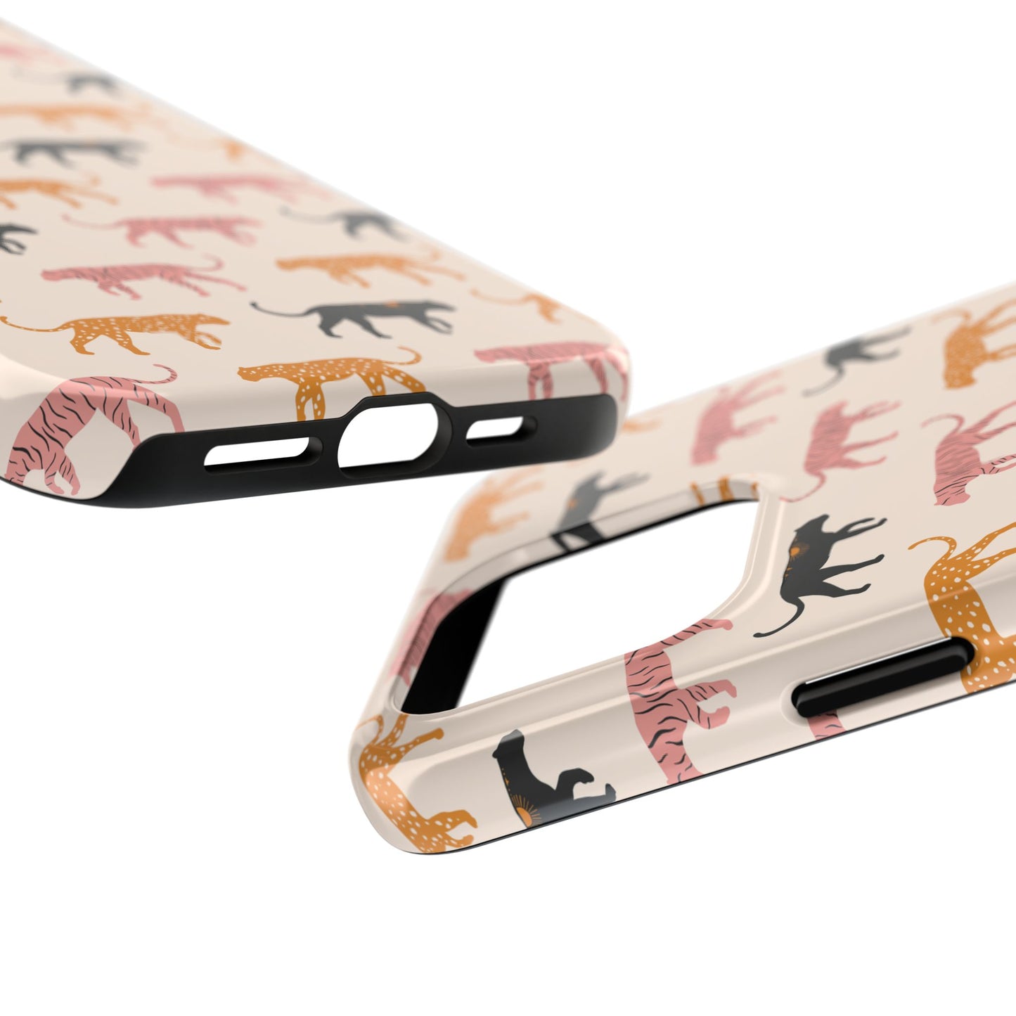 Abstract Pink, Orange and Black Colorful Tigers Tough Phone Case