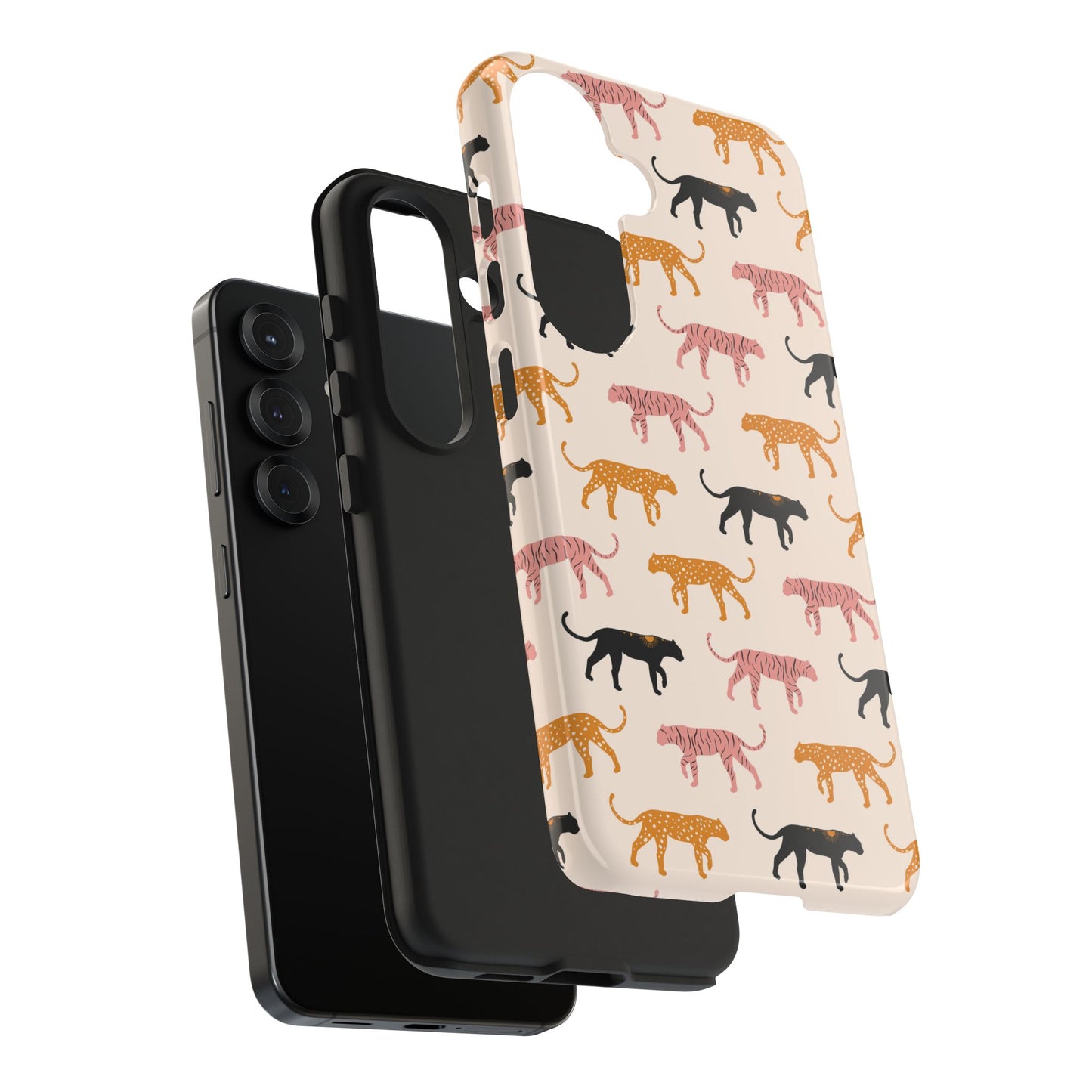 Abstract Pink, Orange and Black Colorful Tigers Tough Phone Case