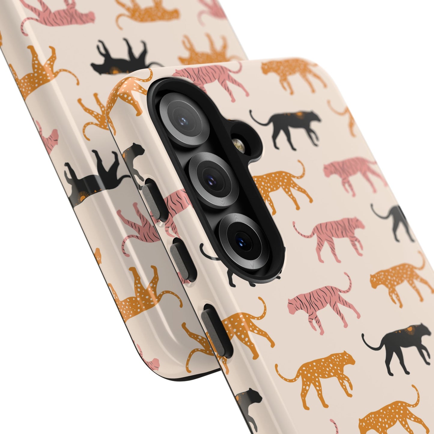 Abstract Pink, Orange and Black Colorful Tigers Tough Phone Case