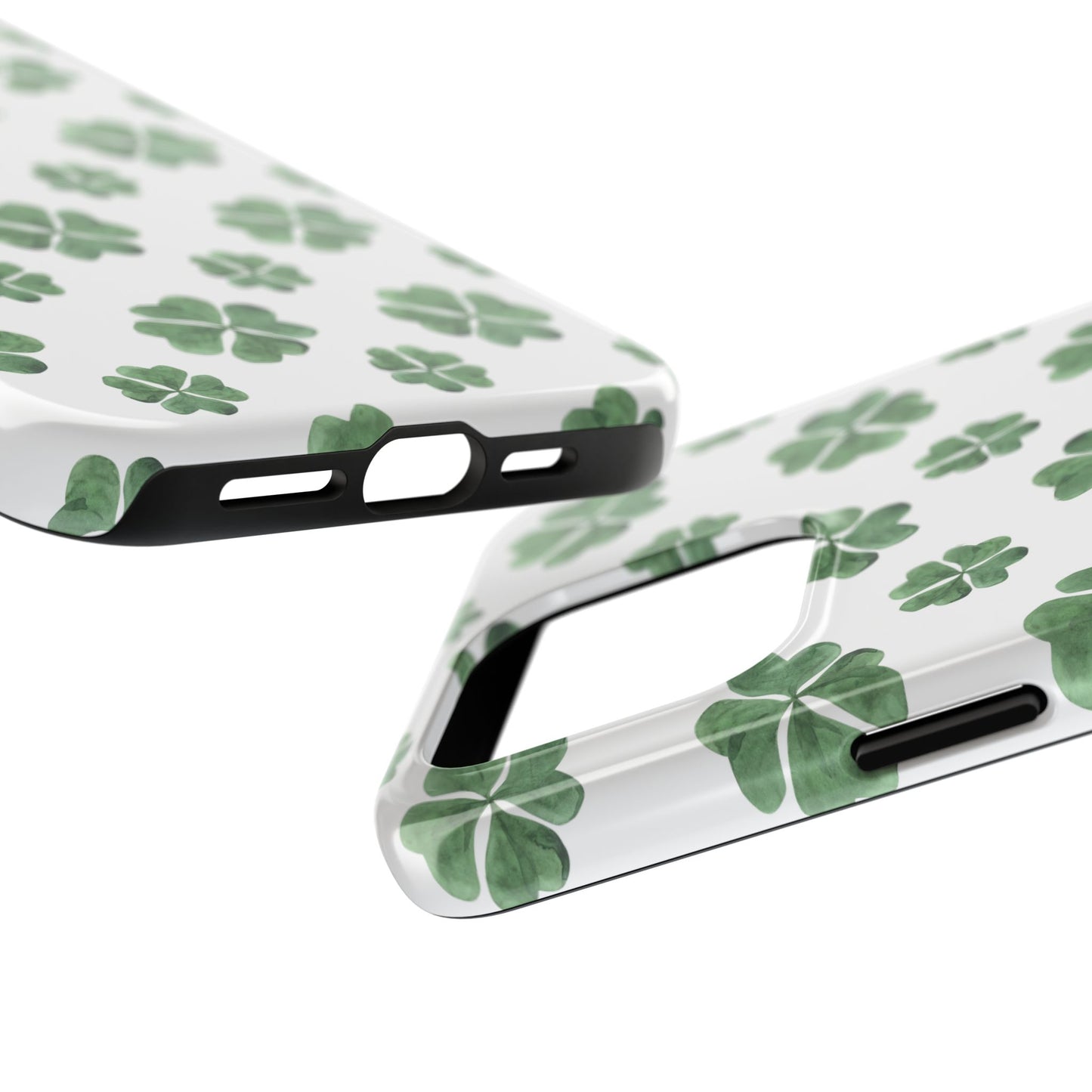 Lucky Four Leaf Clover Green Watercolor Tough Phone Case