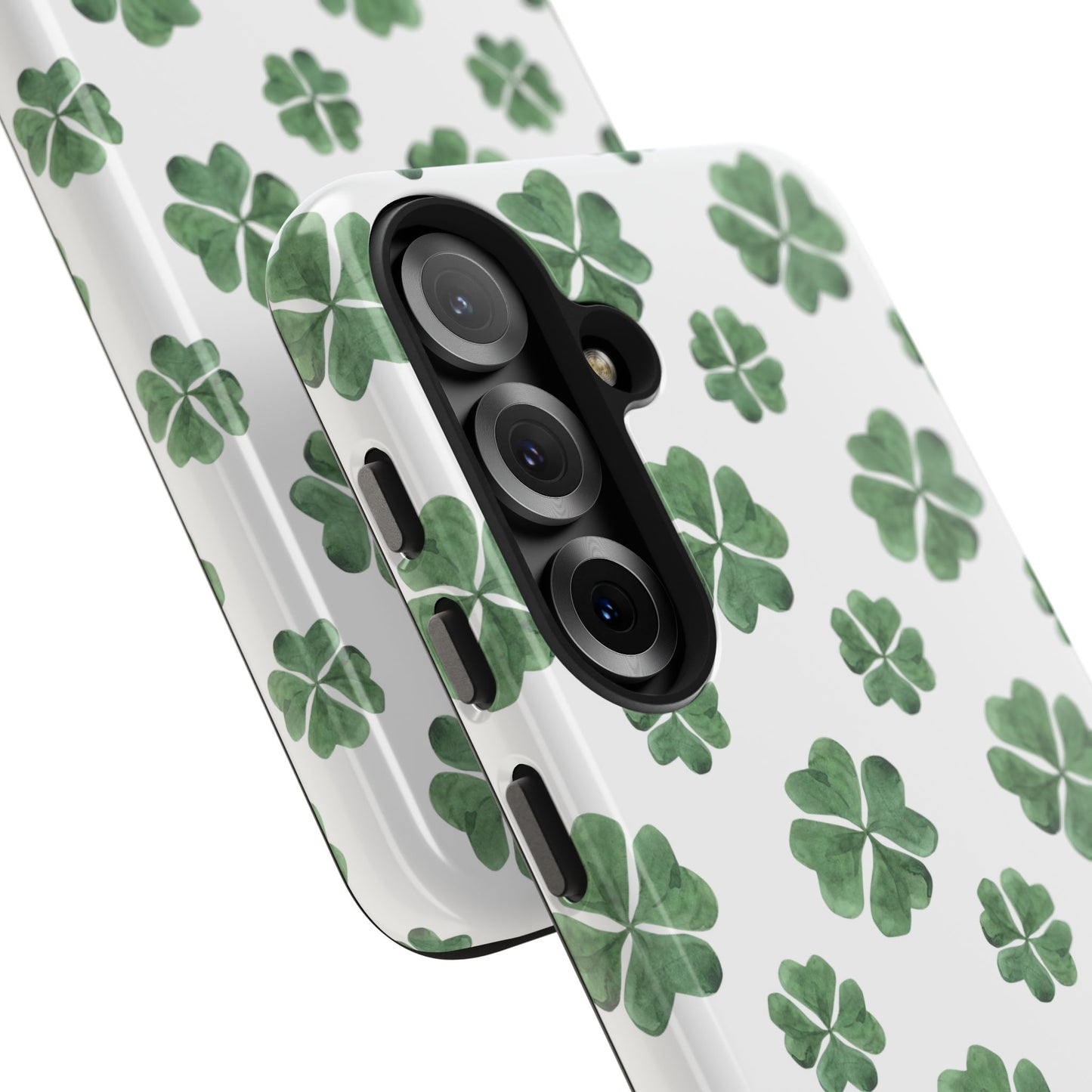 Lucky Four Leaf Clover Green Watercolor Tough Phone Case