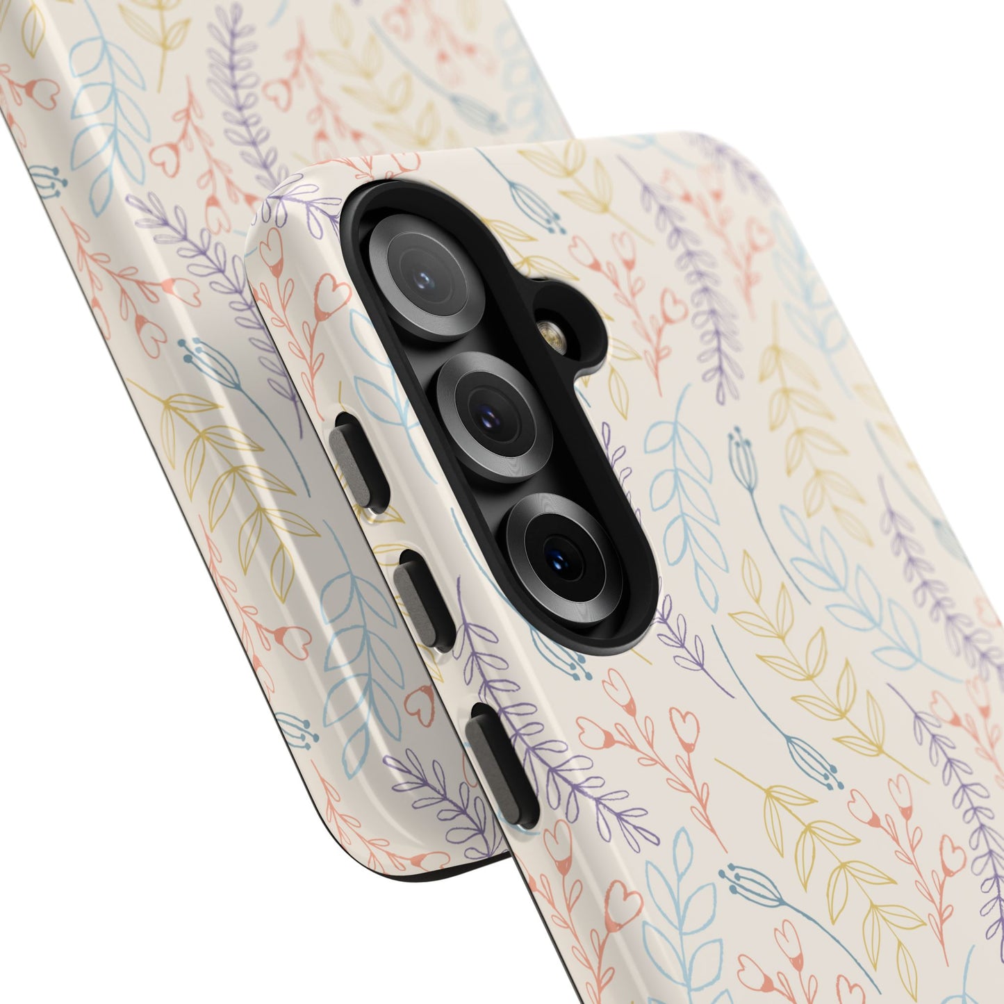 Muted Pastel Boho Floral Fern Doodle Minimalist Tough Phone Case