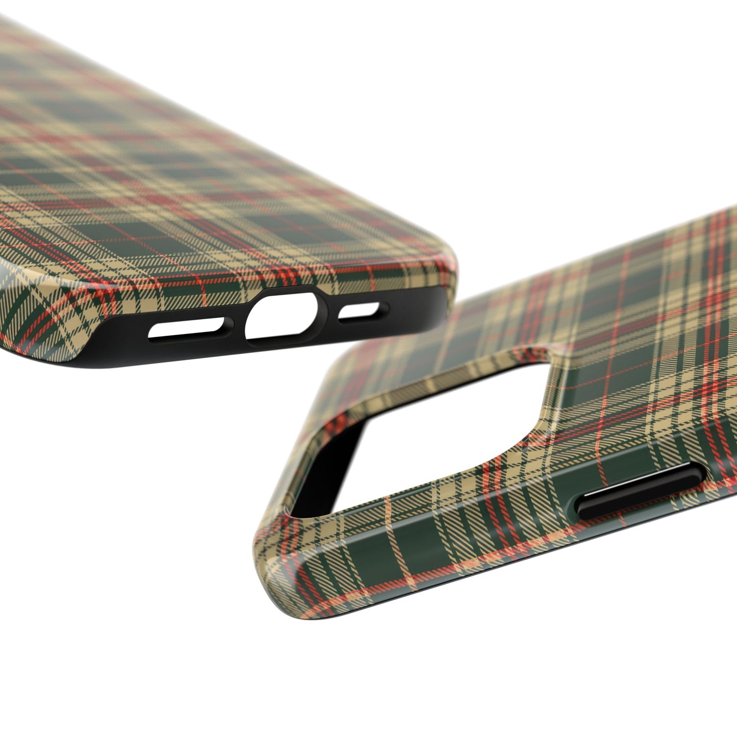 Traditional Red, Green and Gold Plaid Tough Phone Case