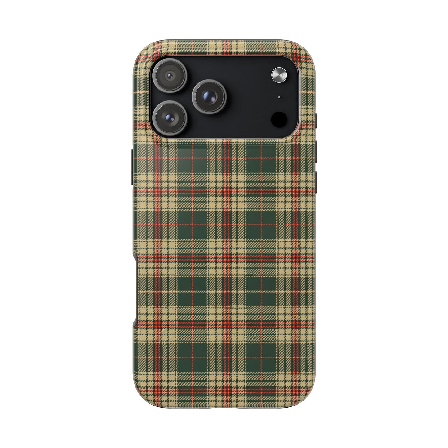 Traditional Red, Green and Gold Plaid Tough Phone Case