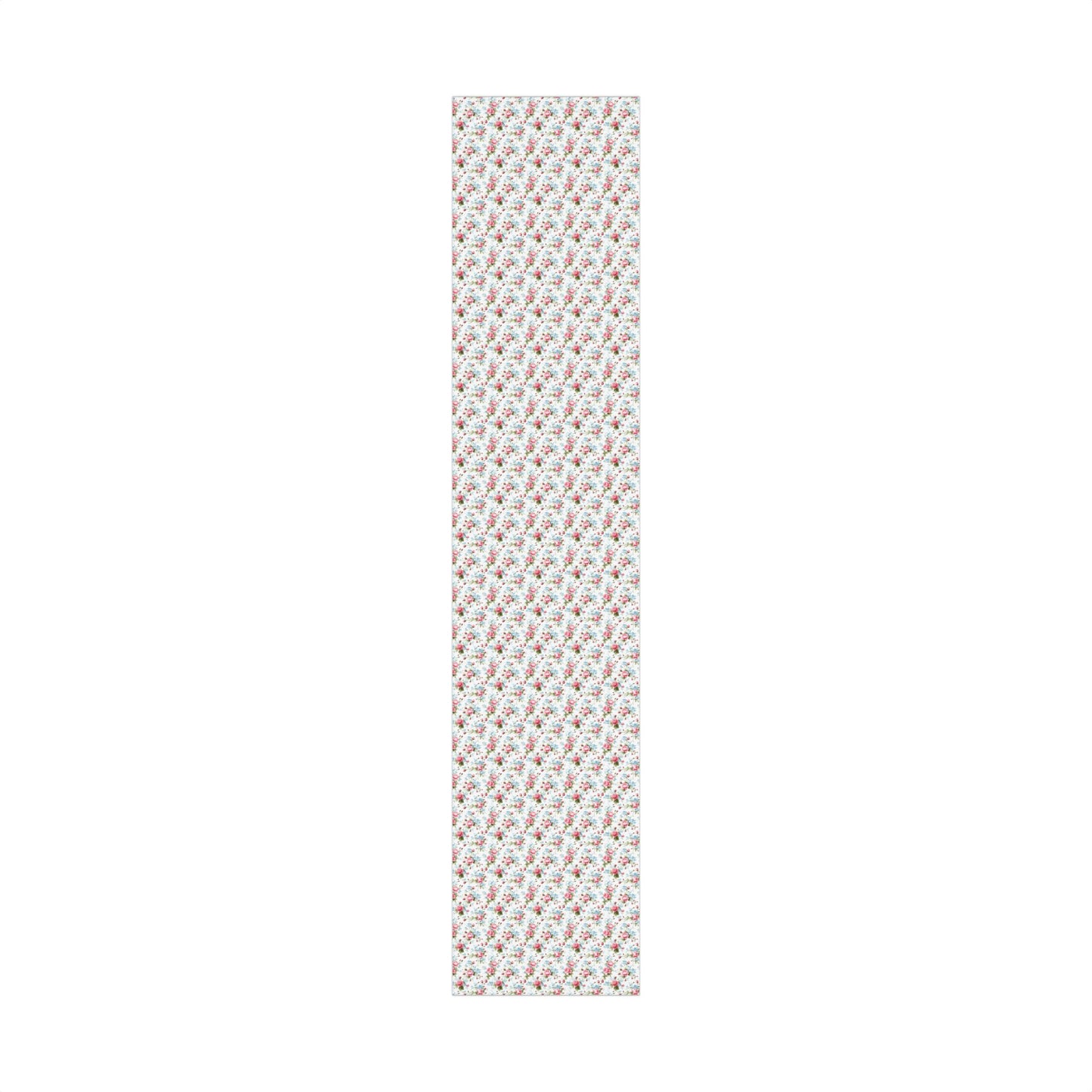 Delicate Pink English Garden Rose & Baby Blue Bloom Vintage Floral Style Gift Wrapping Paper