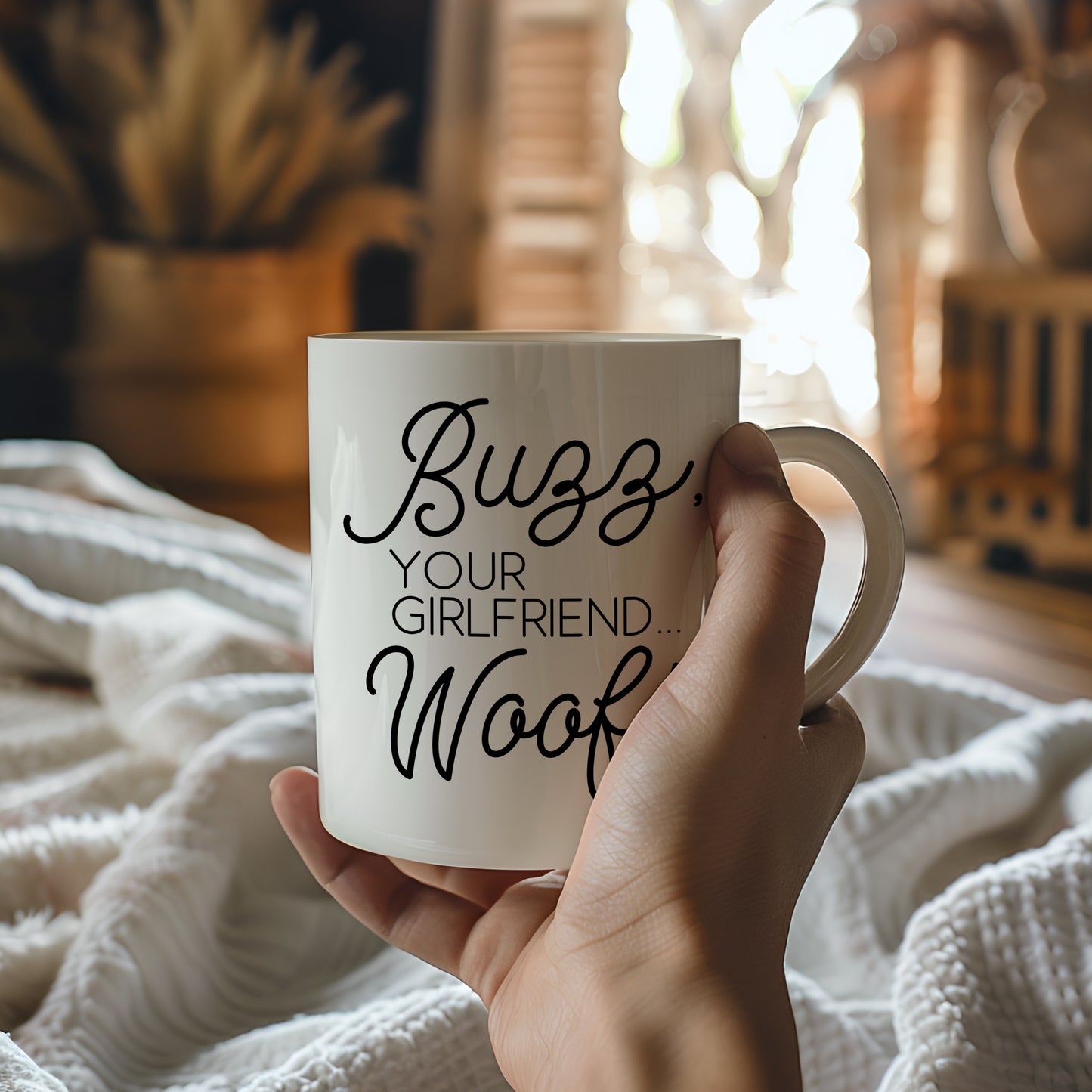 Buzz, Your Girlfriend... Woof! Festive Coffee Mug