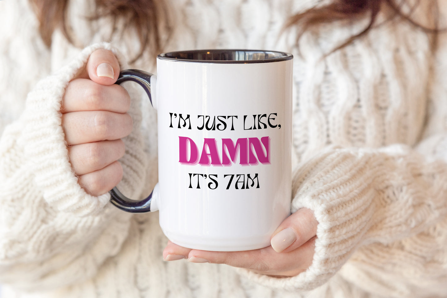 I'm Just Like, Damn It's 7AM Groovy Vibes Coffee Mug