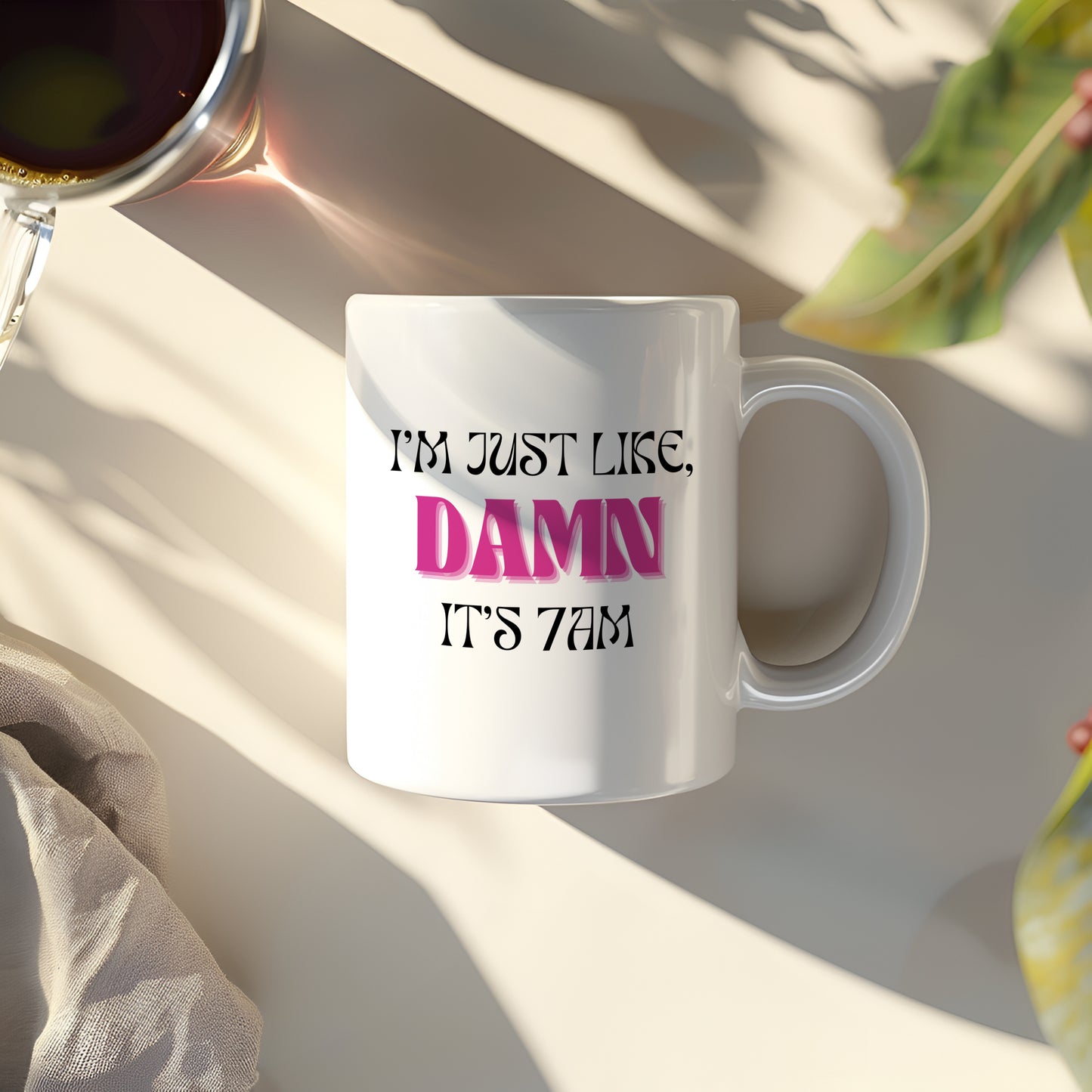 I'm Just Like, Damn It's 7AM Groovy Vibes Coffee Mug