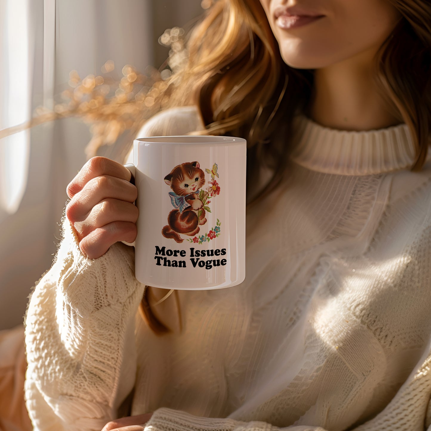 More Issues Than Vogue Vintage Storybook Cat Character Coffee Mug