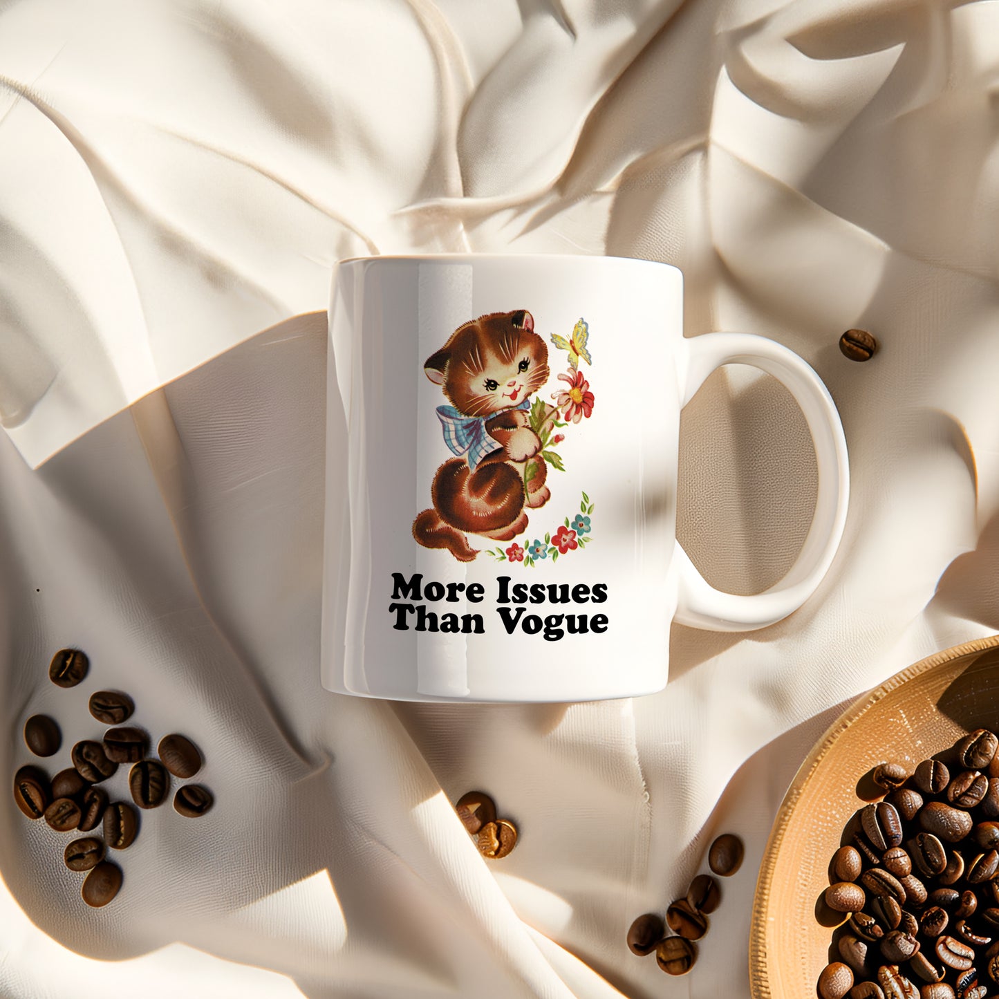 More Issues Than Vogue Vintage Storybook Cat Character Coffee Mug