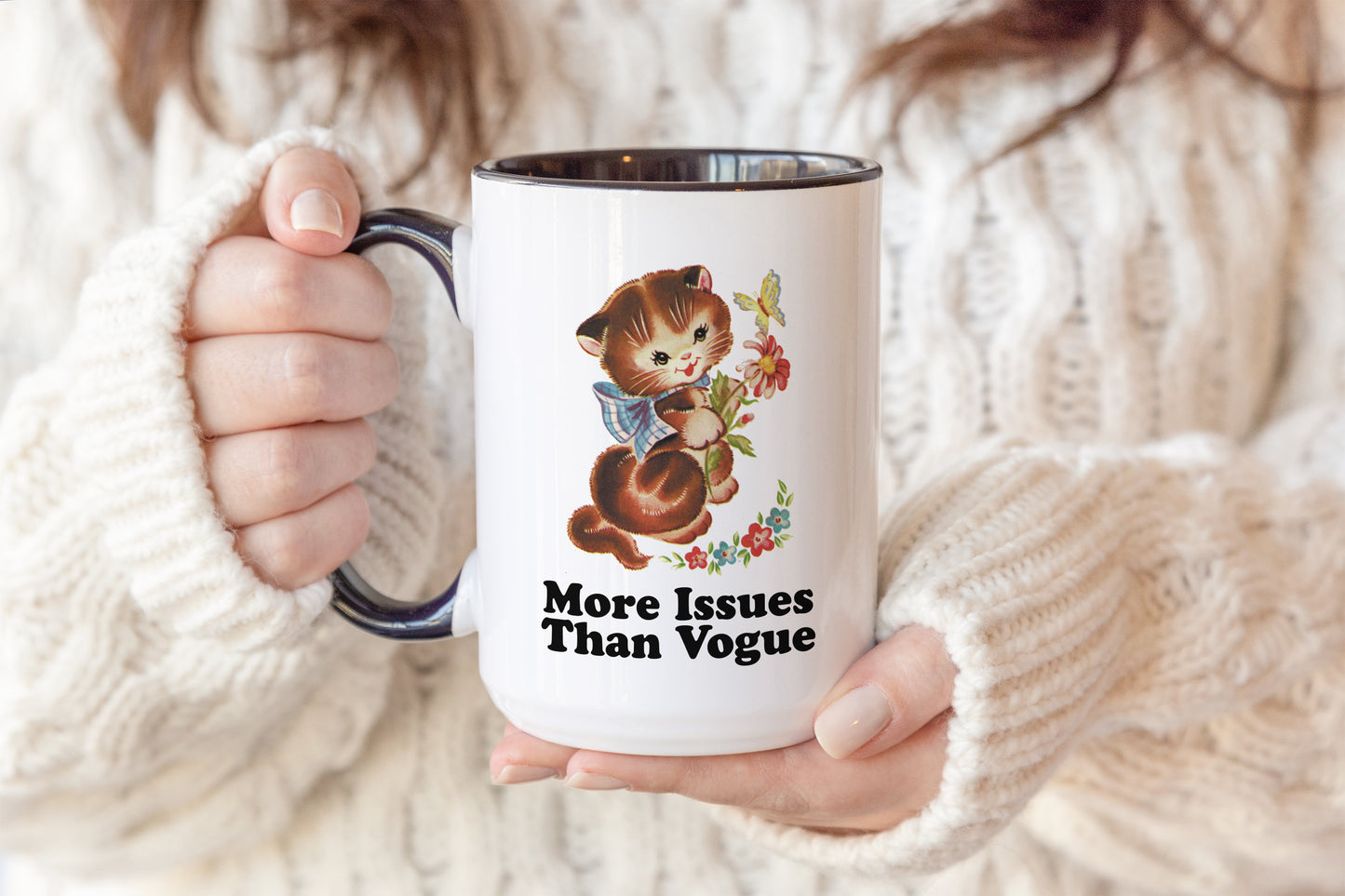 More Issues Than Vogue Vintage Storybook Cat Character Coffee Mug