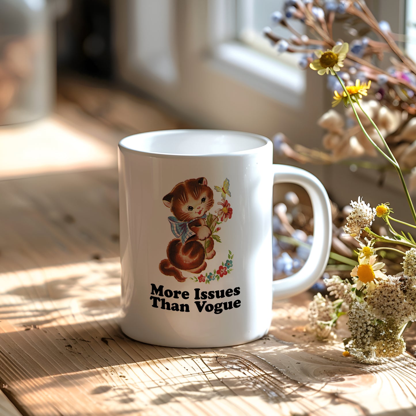 More Issues Than Vogue Vintage Storybook Cat Character Coffee Mug