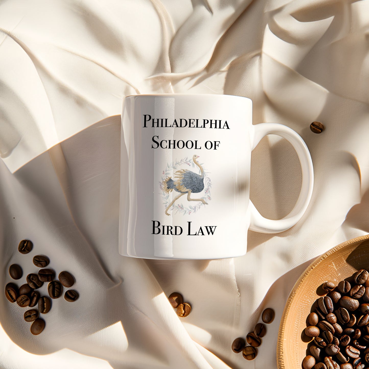 Philadelphia School of Bird Law with Ostrich Logo Coffee Mug