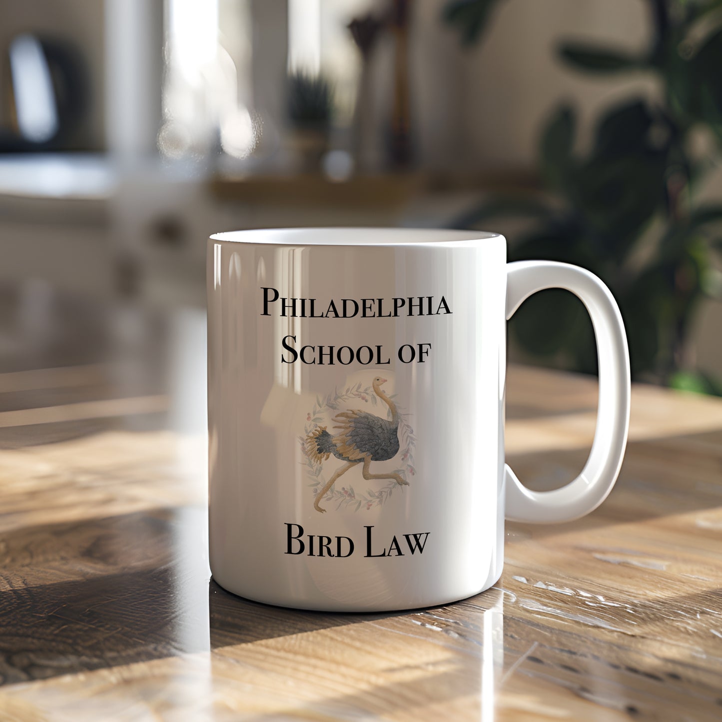Philadelphia School of Bird Law with Ostrich Logo Coffee Mug