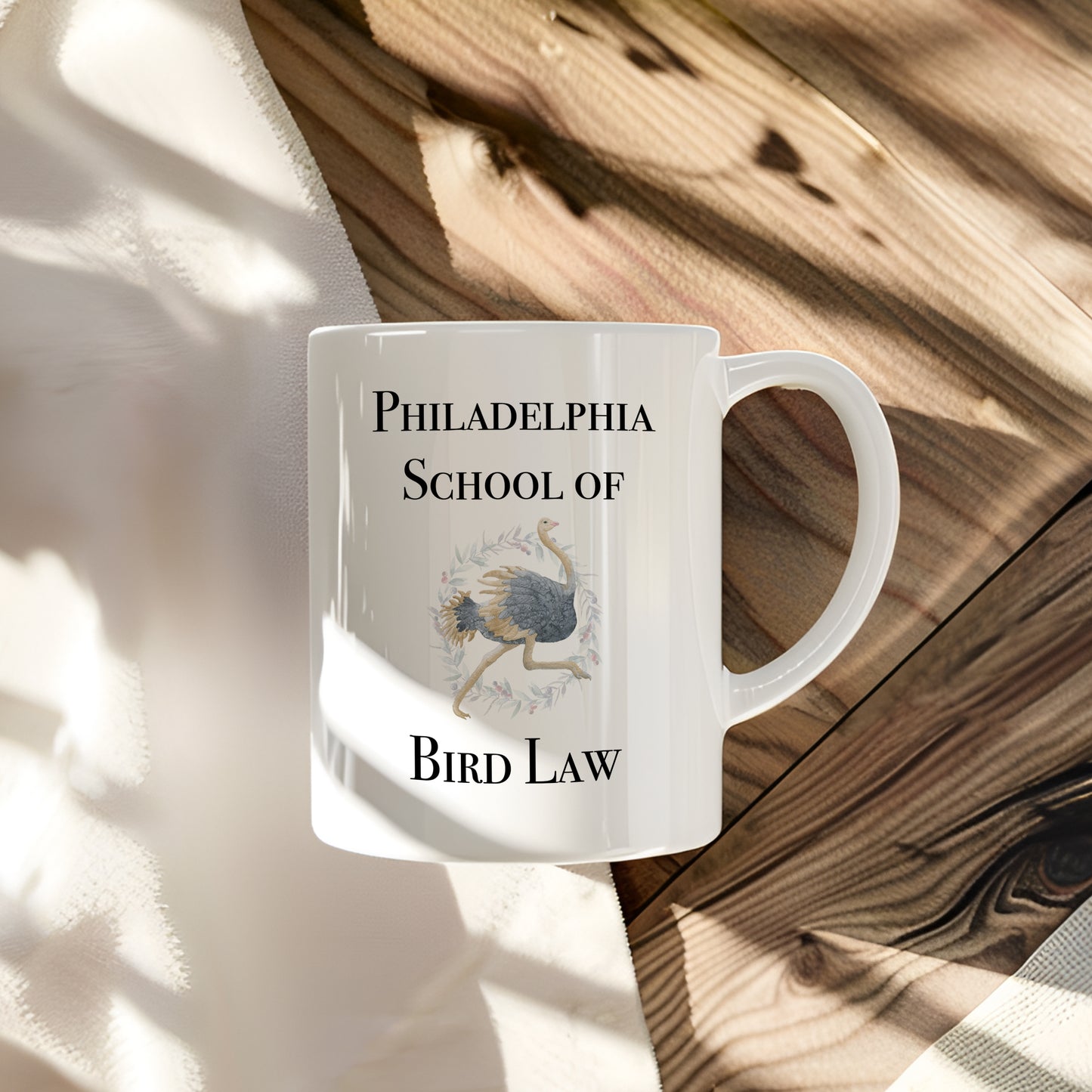 Philadelphia School of Bird Law with Ostrich Logo Coffee Mug