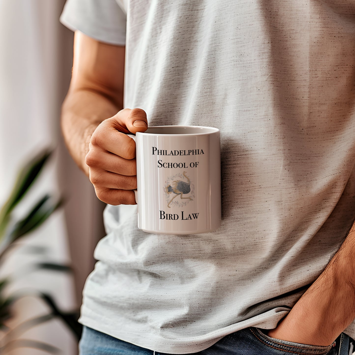Philadelphia School of Bird Law with Ostrich Logo Coffee Mug