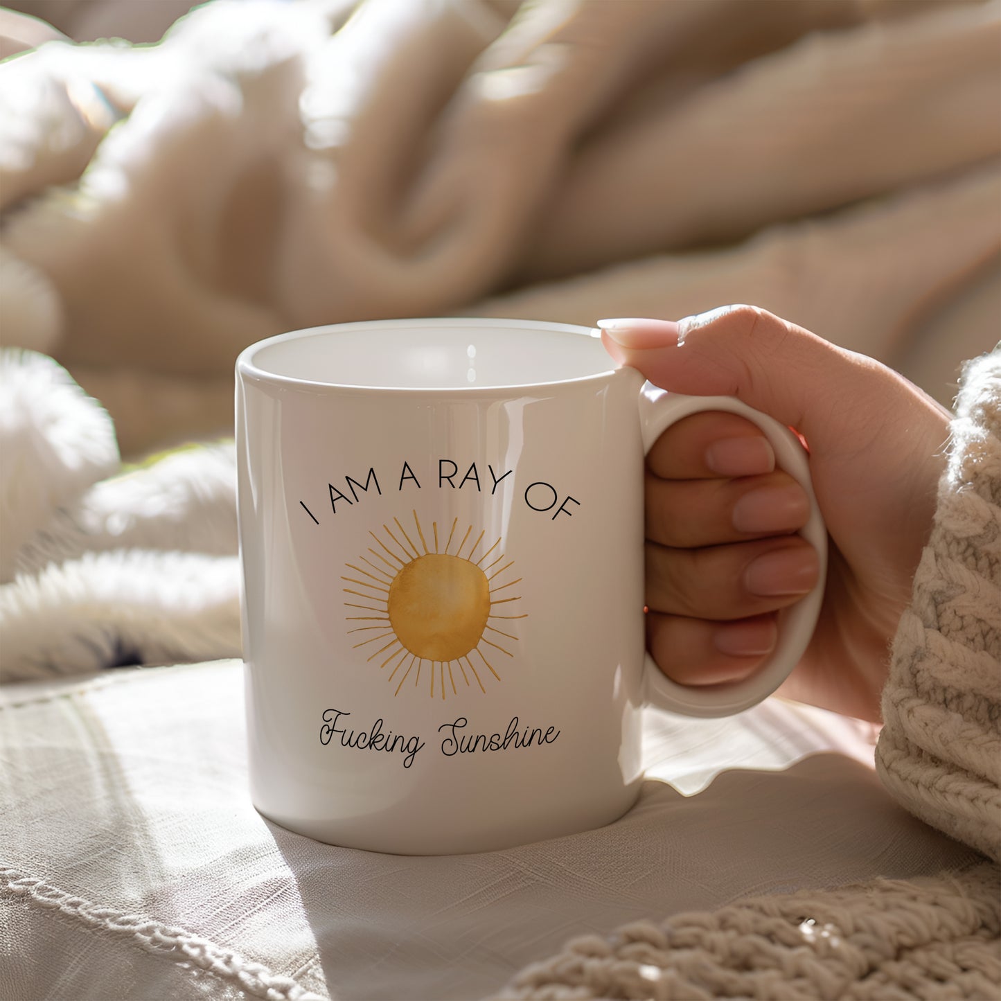 I Am A Ray Of Fucking Sunshine Cheeky Boho Coffee Mug