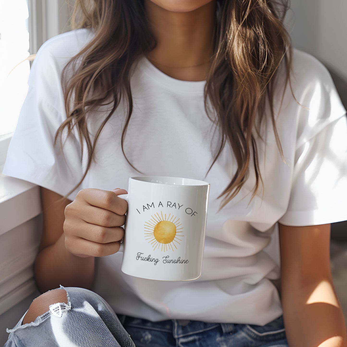 I Am A Ray Of Fucking Sunshine Cheeky Boho Coffee Mug