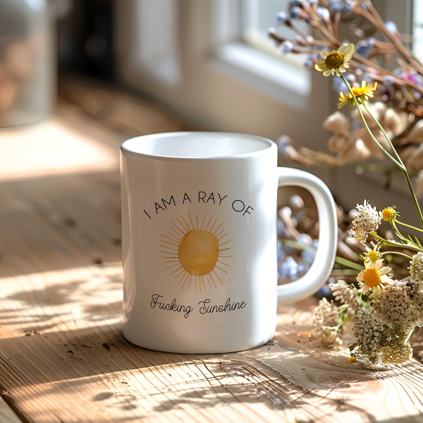I Am A Ray Of Fucking Sunshine Cheeky Boho Coffee Mug